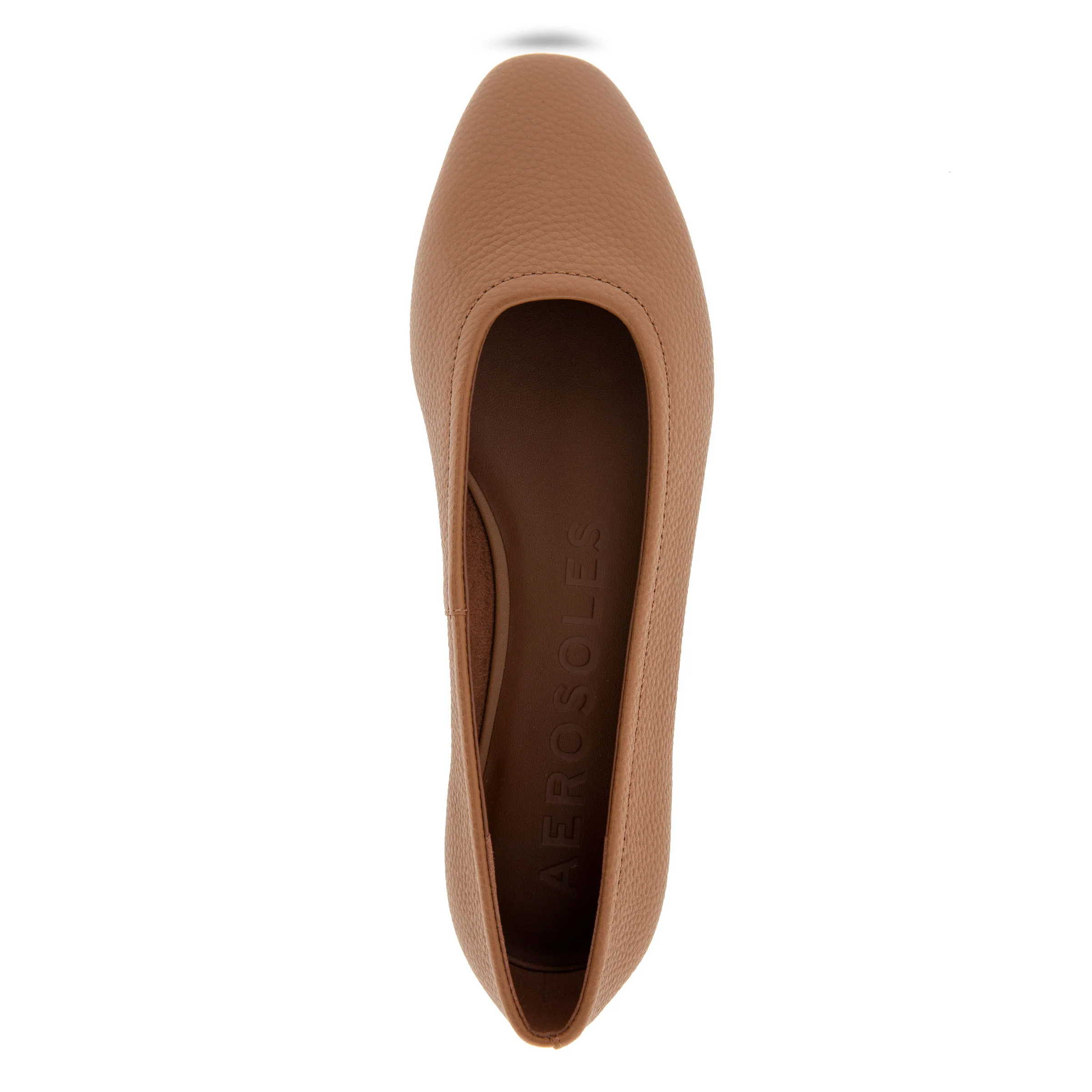 Amelie Casual Flat | Tan Pebbled Leather - Image 3