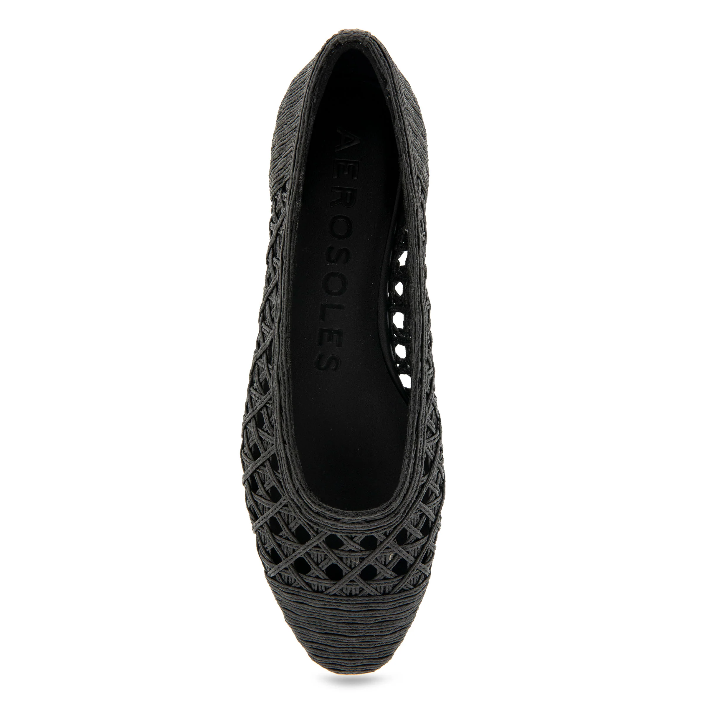 Arnoraff Dress Flat | Black Embroidered Raffia - Image 3