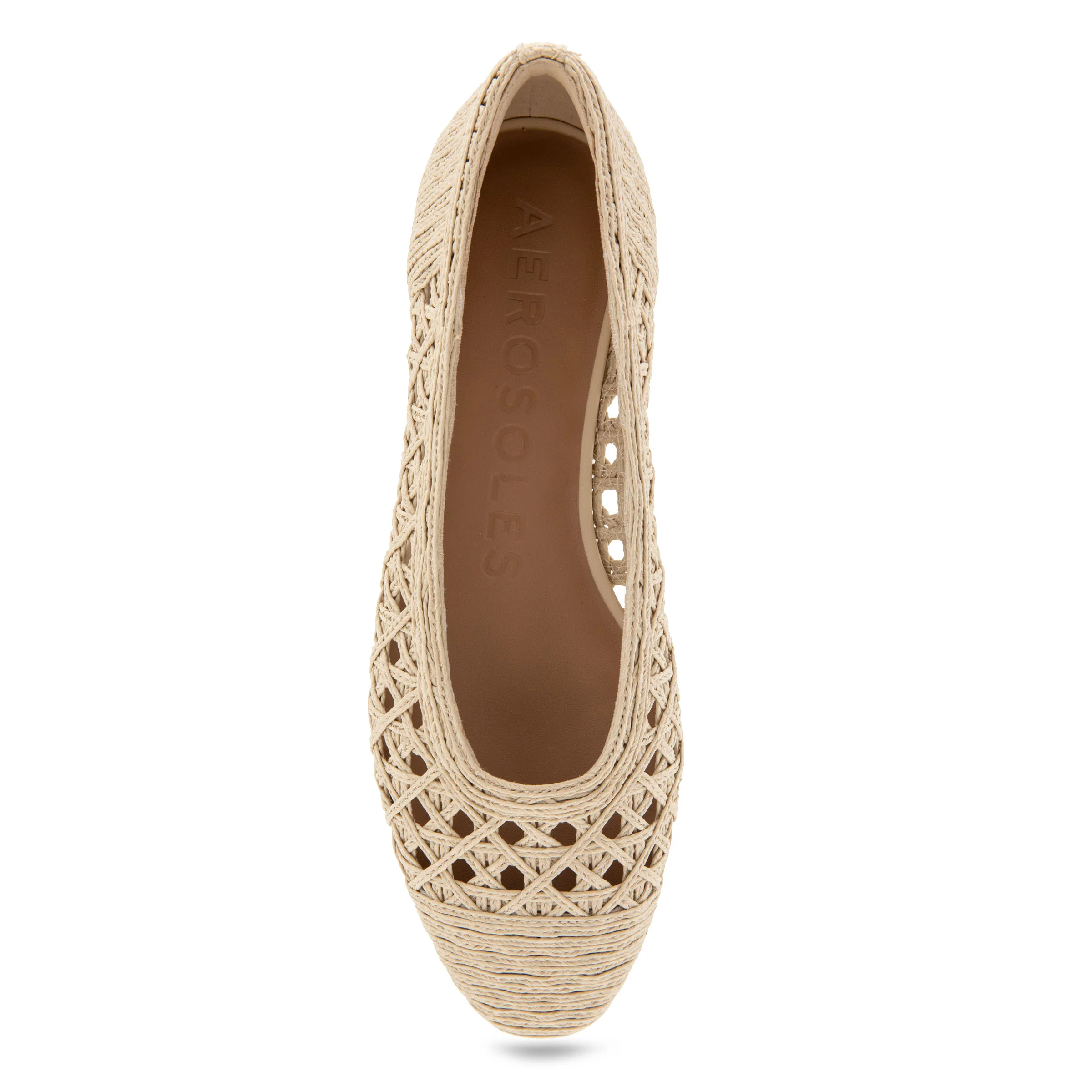 Arnoraff Dress Flat | Natural Embroidered Raffia - Image 3