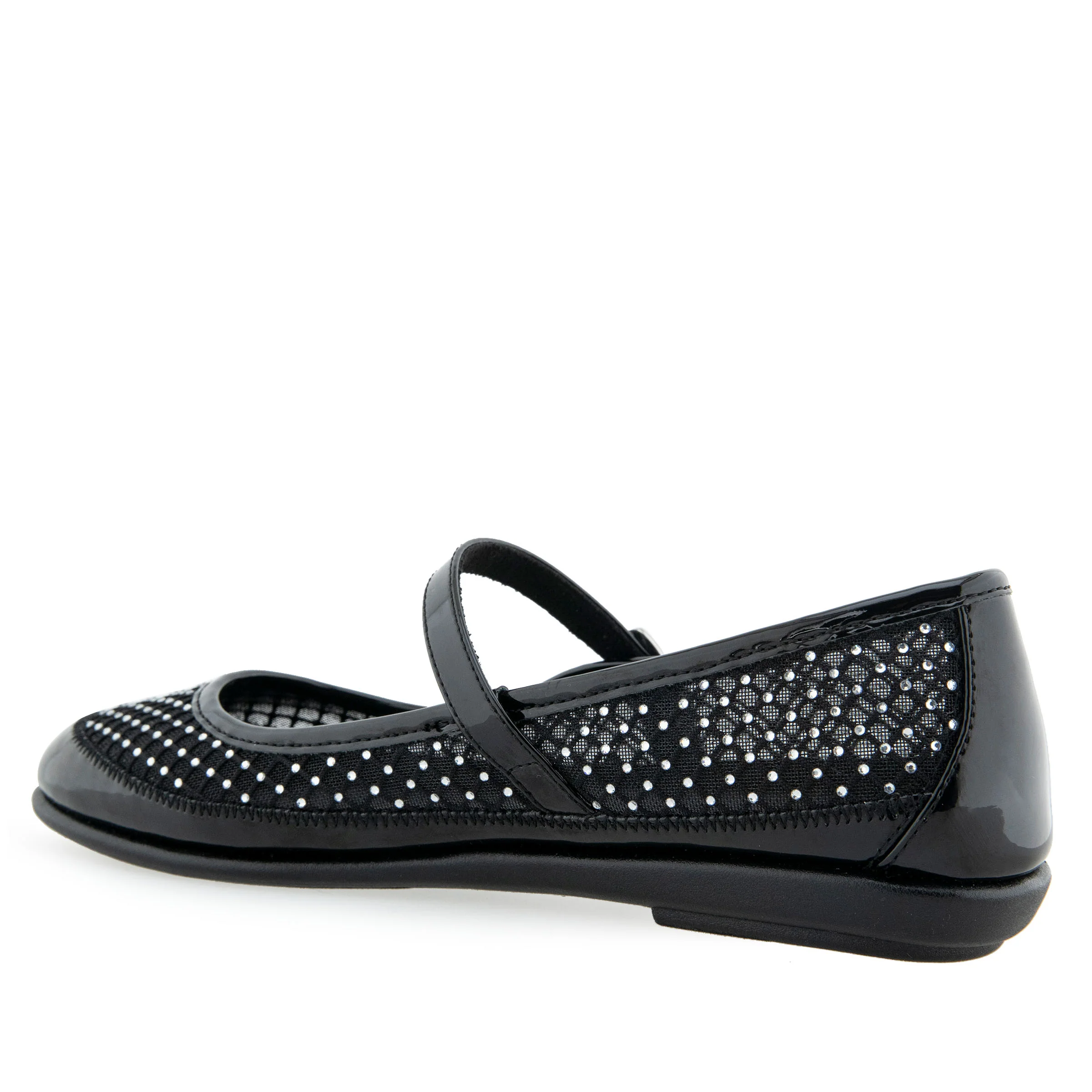 Baylee Casual Flat | Crystal/Black Mesh Fabric - Image 2