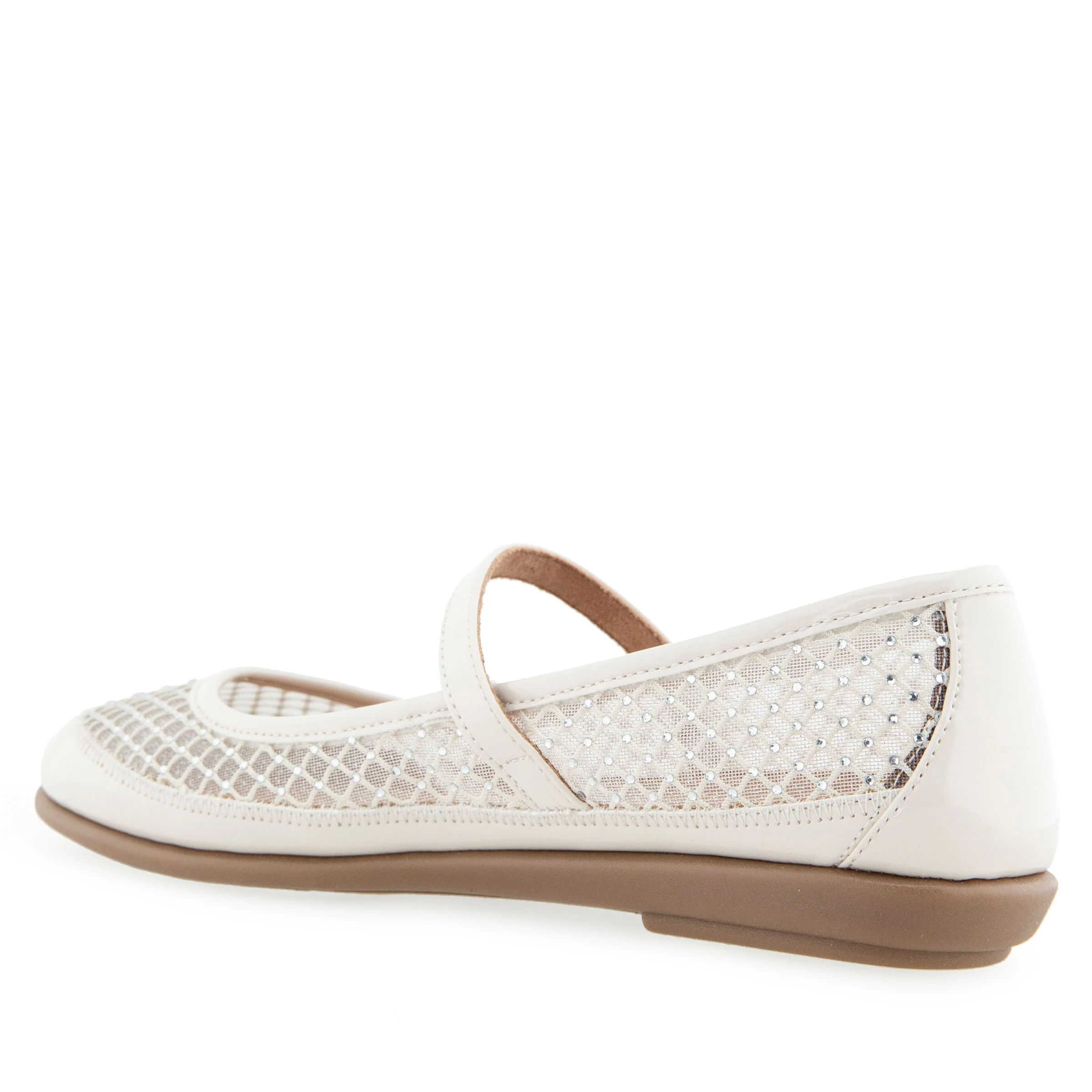 Baylee Casual Flat | Crystal/Eggnog Mesh Fabric - Image 2
