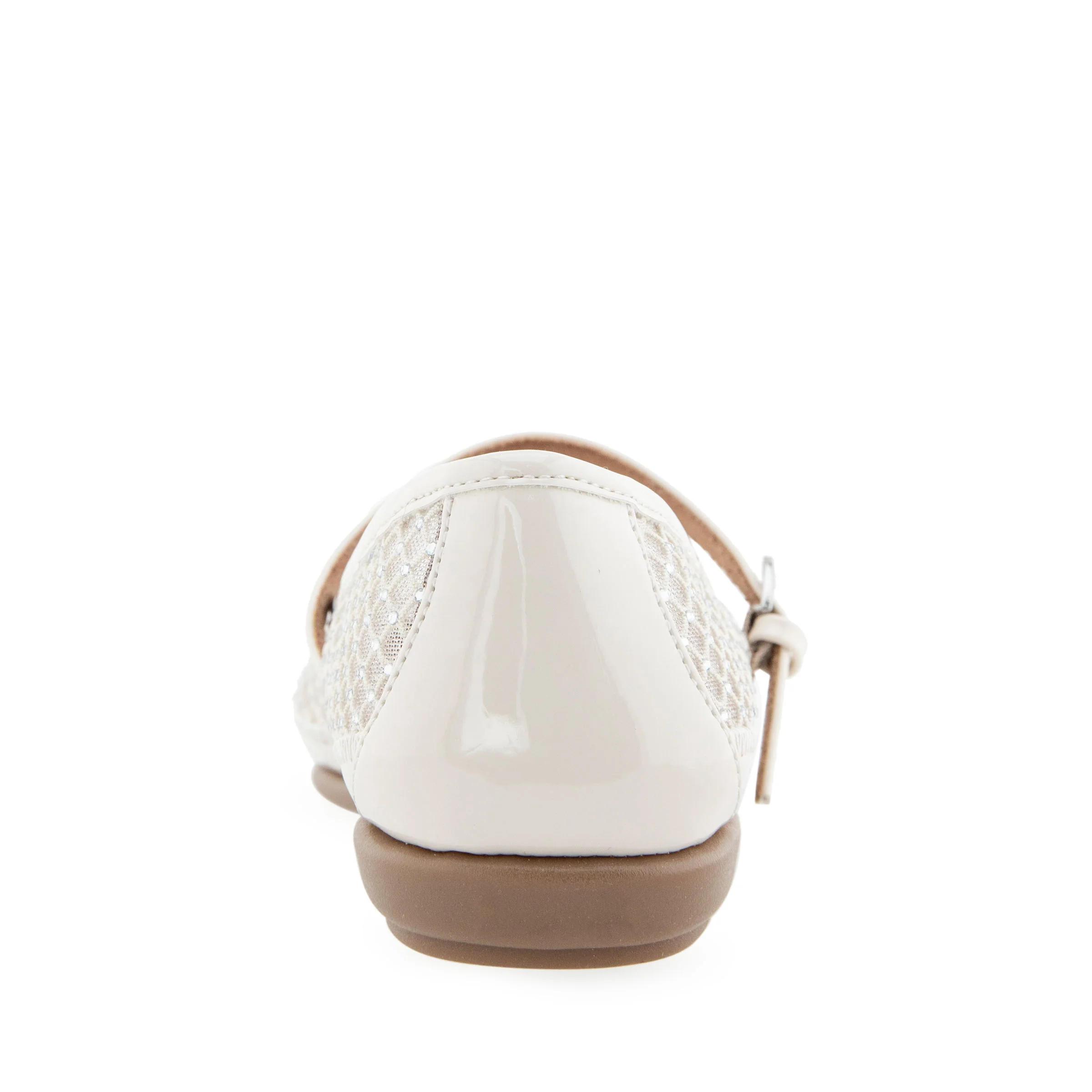 Baylee Casual Flat | Crystal/Eggnog Mesh Fabric - Image 4