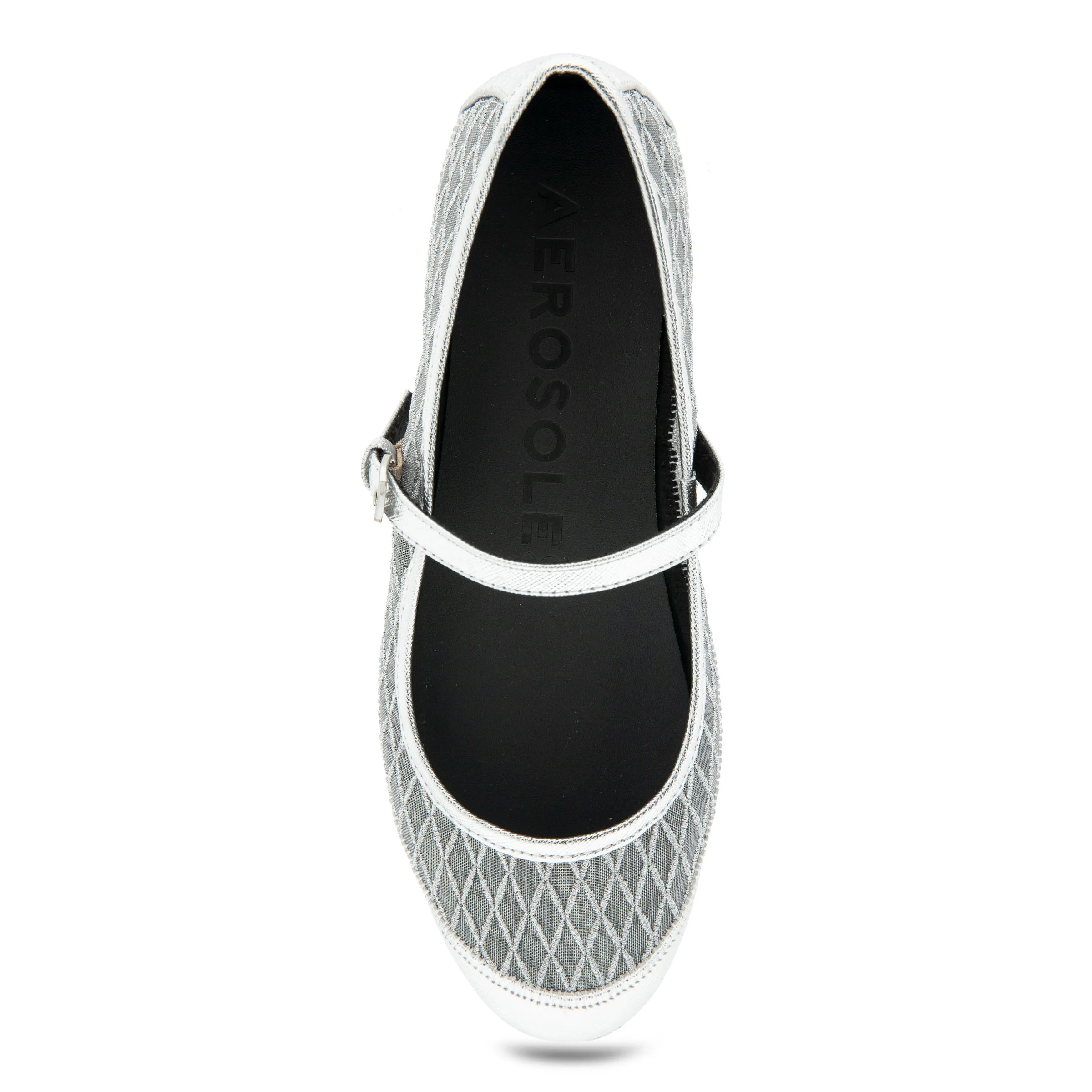 Baylee Casual Flat | Silver Mesh Fabric - Image 3