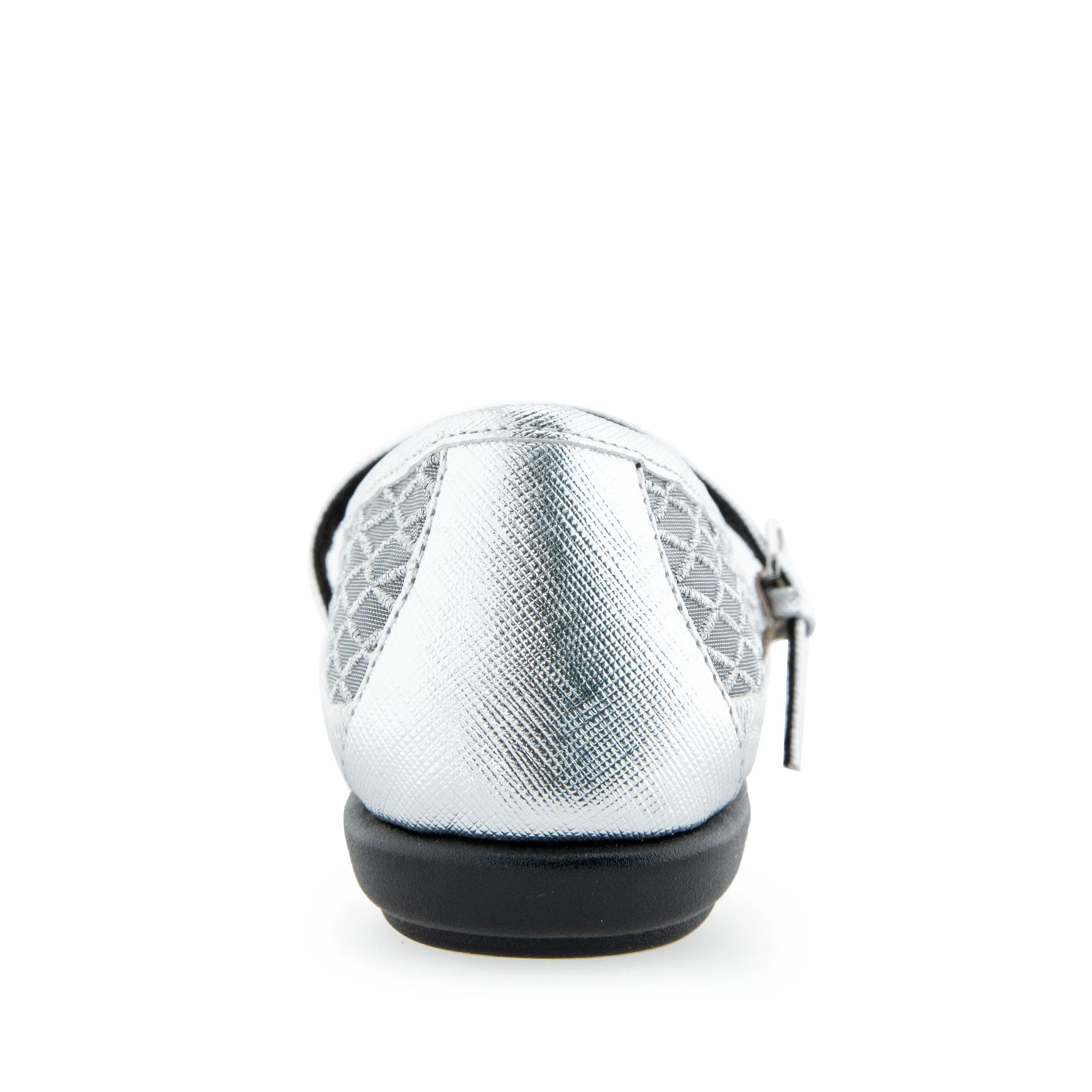 Baylee Casual Flat | Silver Mesh Fabric - Image 4