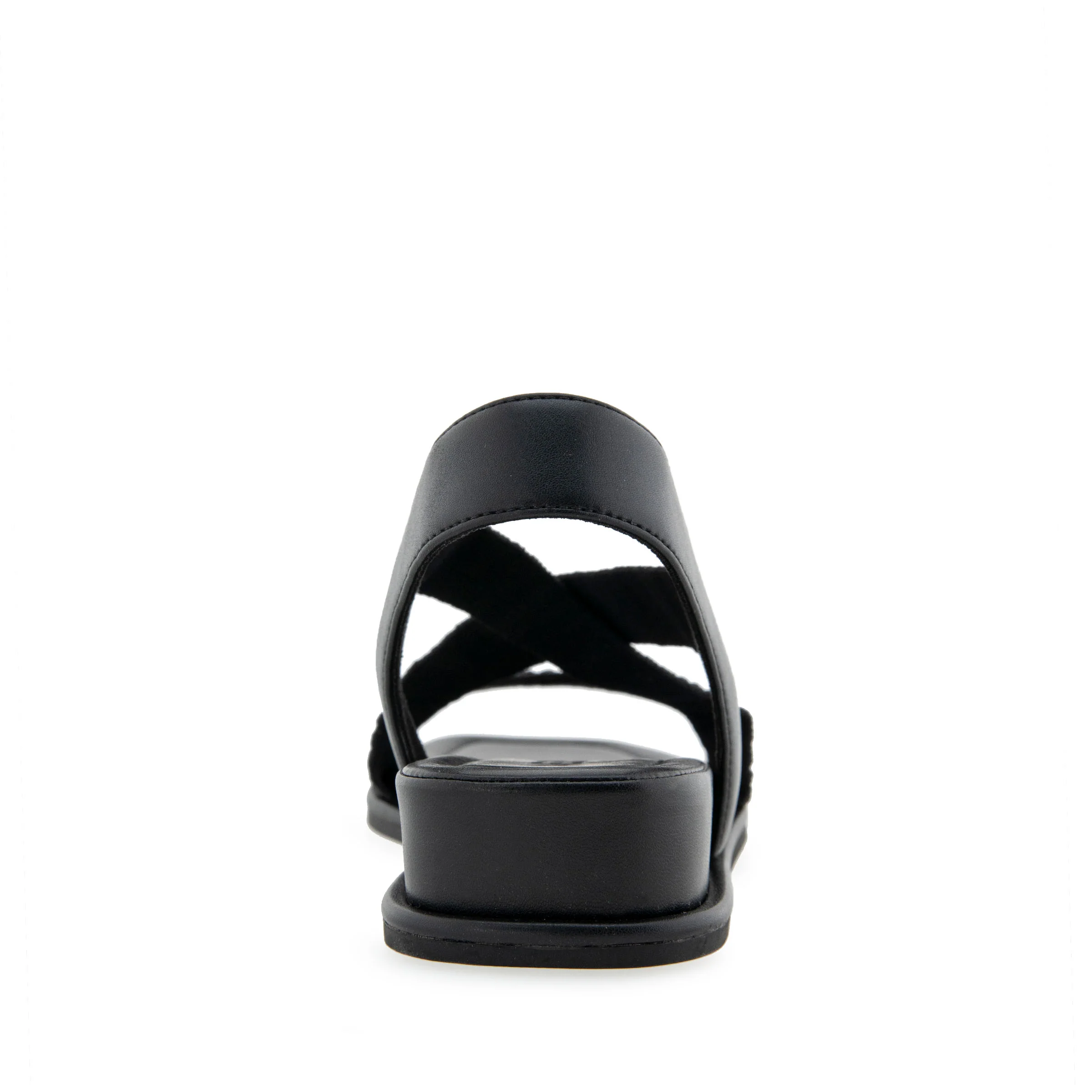 Bora Sandal Wedge | Black Rouched Elastic Fabric - Image 4