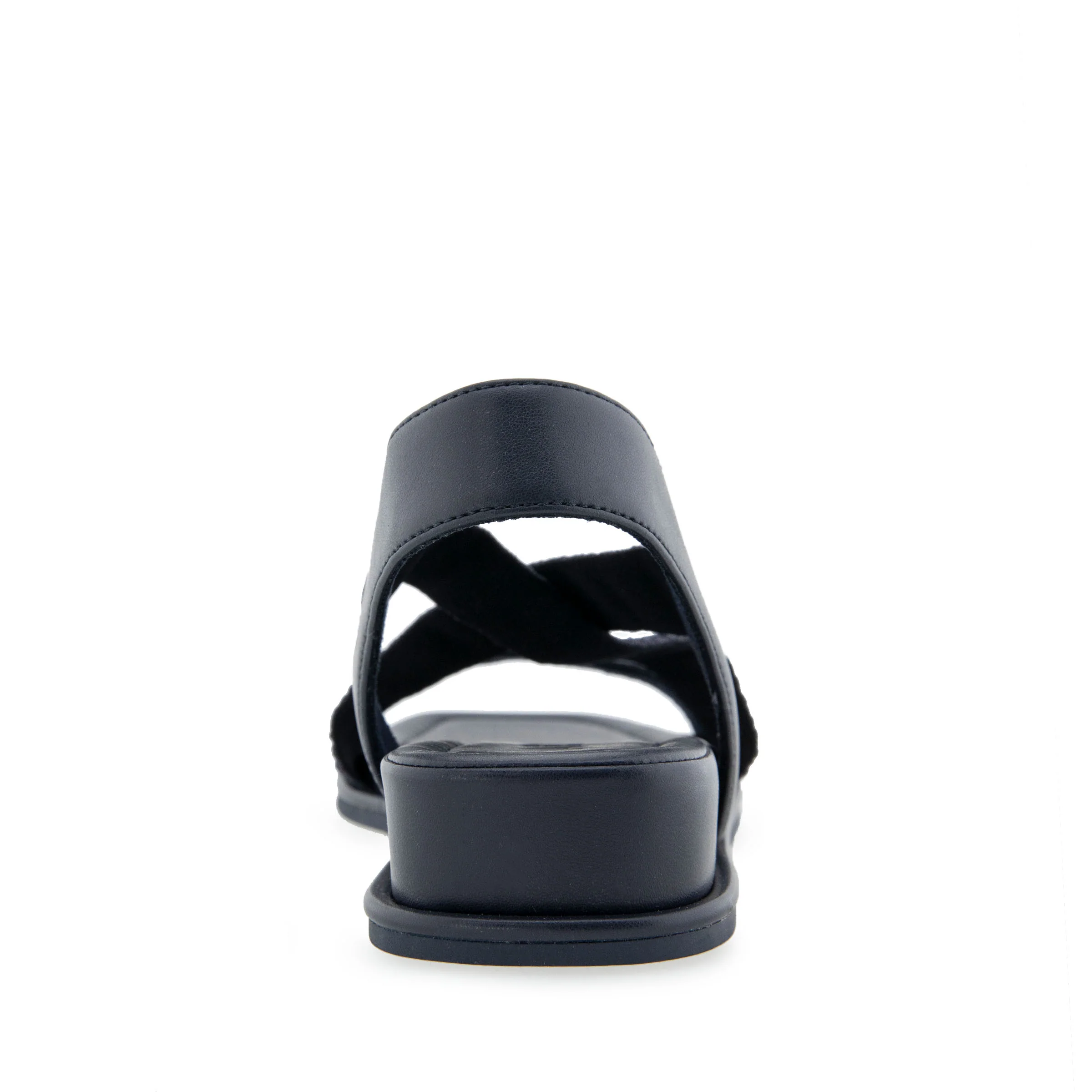 Bora Sandal Wedge | Navy Rouched Elastic Fabric - Image 4