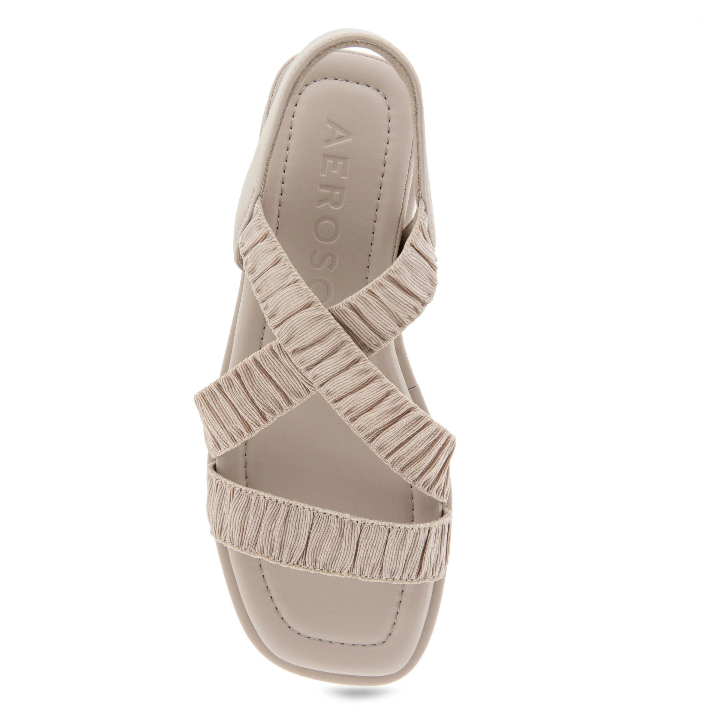 Bora Sandal Wedge | Stone Rouched Elastic Fabric - Image 3