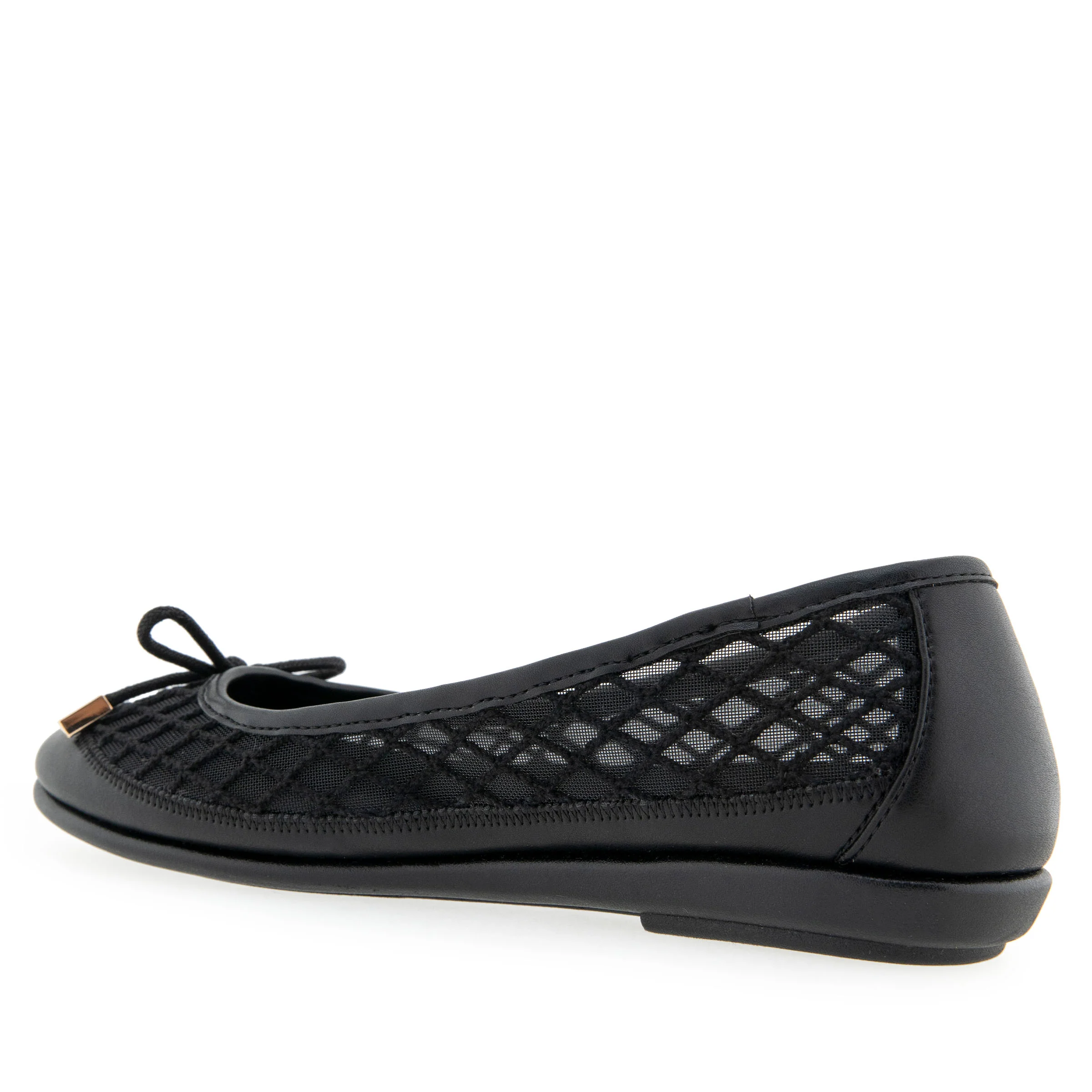 Bria Casual Flat | Black Mesh Fabric - Image 2