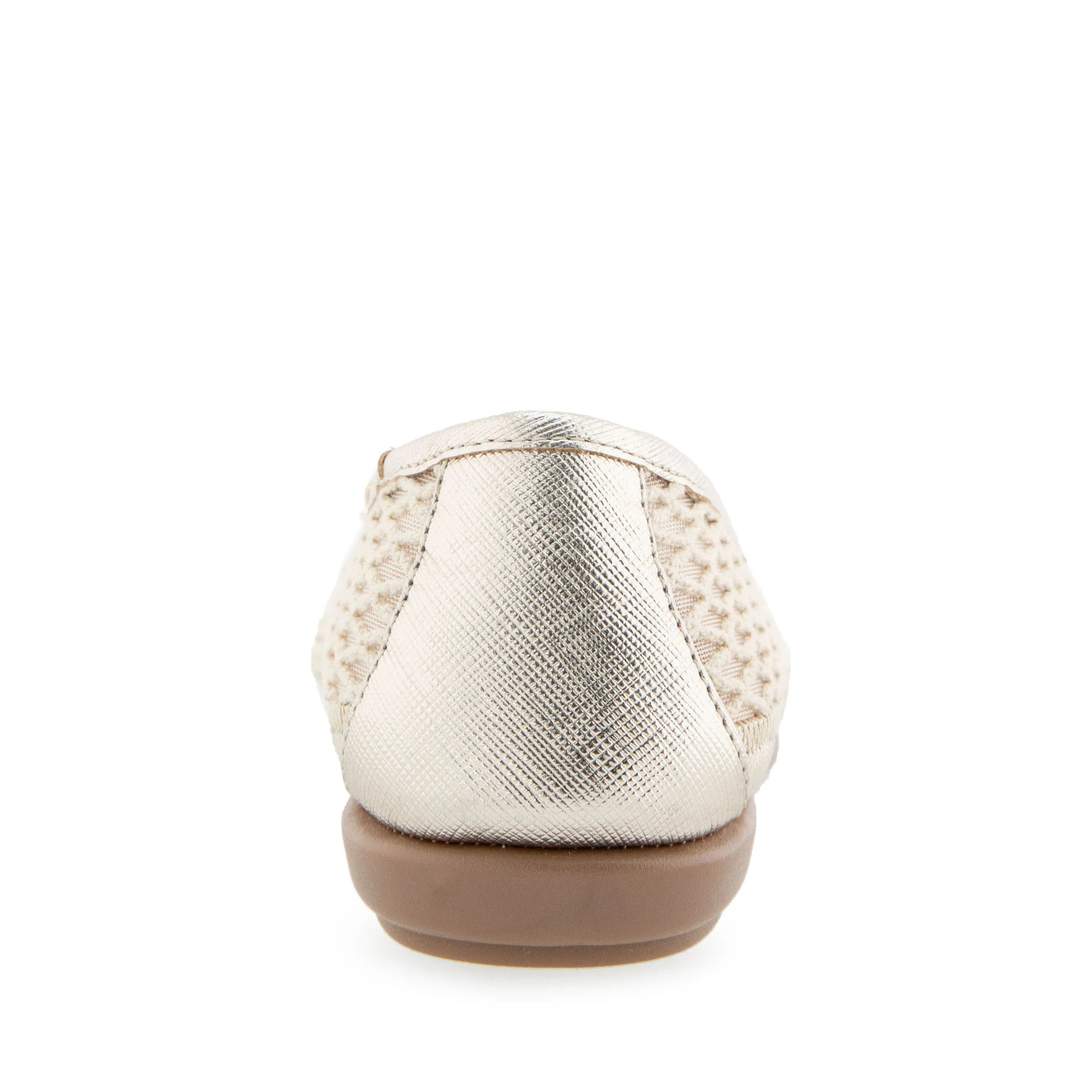 Bria Casual Flat | Gold Mesh Fabric - Image 4