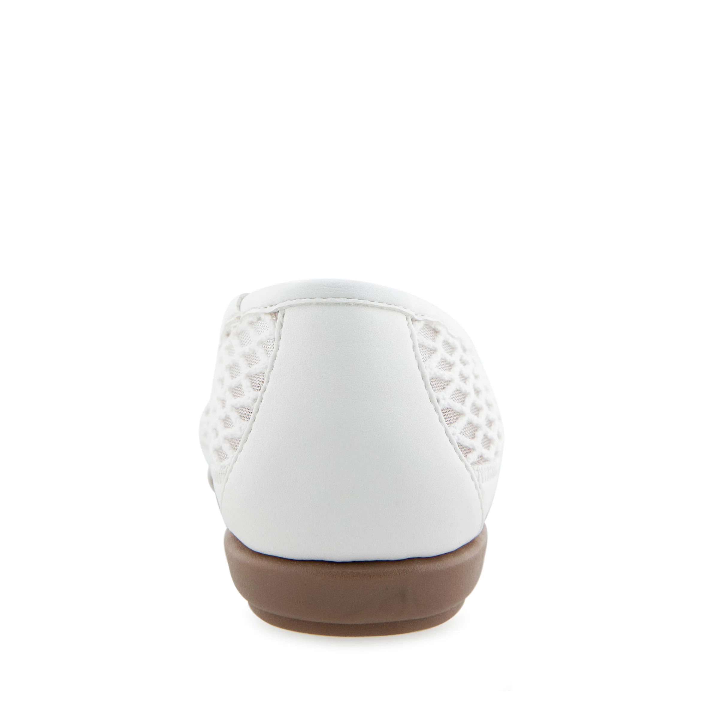 Bria Casual Flat | White Mesh Fabric - Image 4