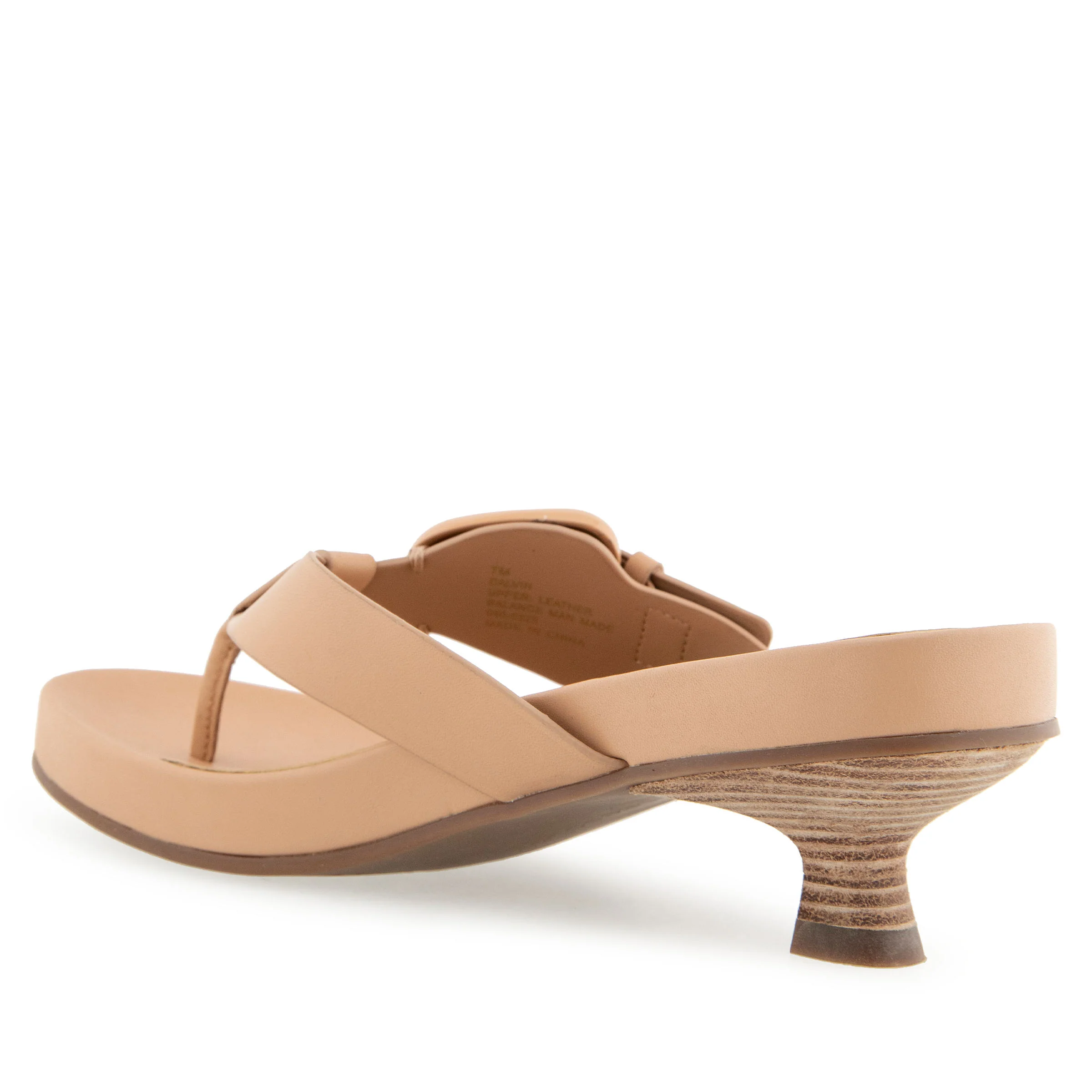Calvin Sandal Dress Kitten Heel | Beige Bisque Leather - Image 2