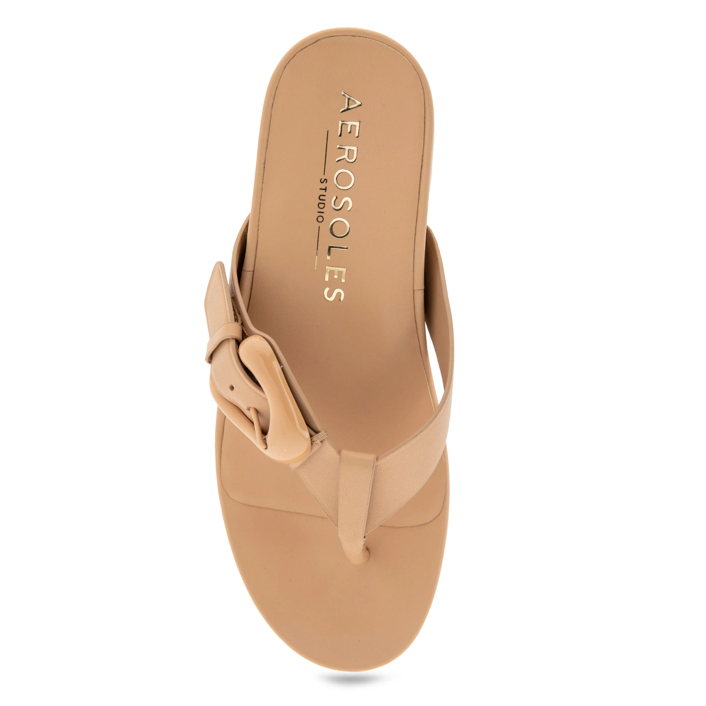 Calvin Sandal Dress Kitten Heel | Beige Bisque Leather - Image 3