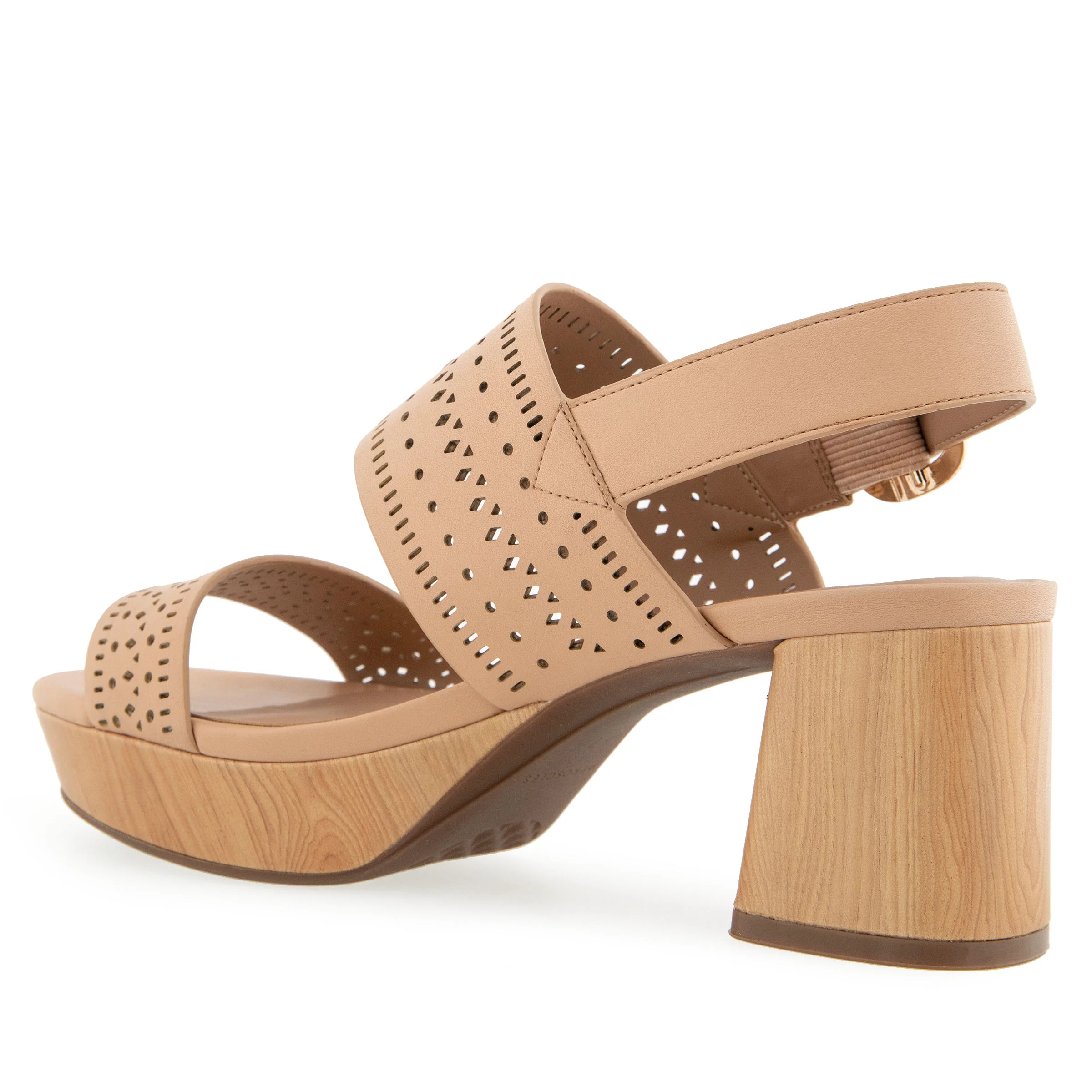 Camera Sandal Platform | Beige Bisque Faux Leather - Image 2