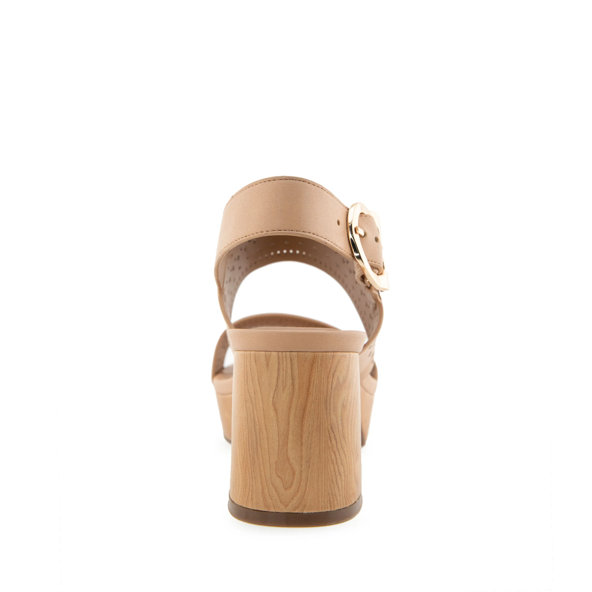 Camera Sandal Platform | Beige Bisque Faux Leather - Image 4