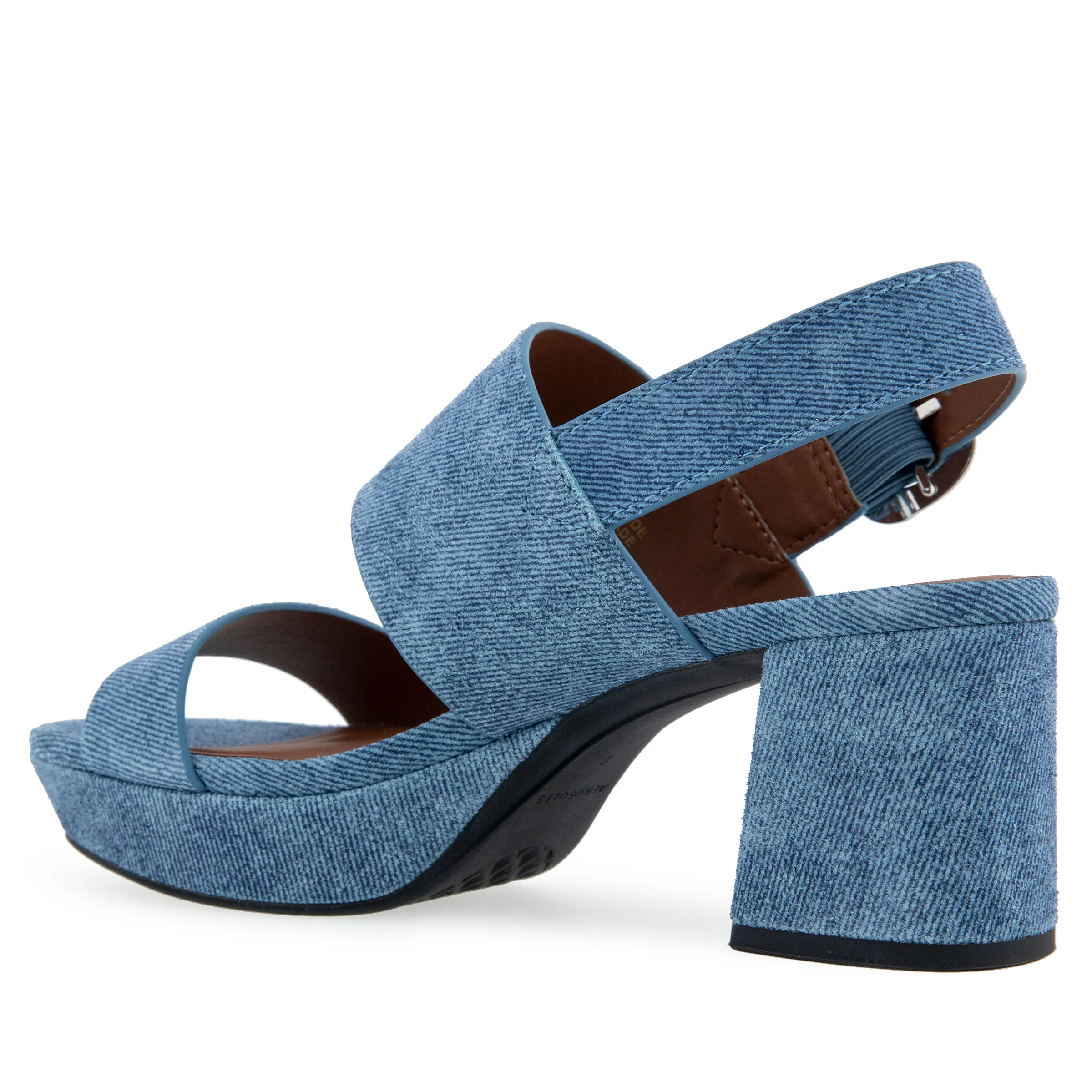 Camera Sandal Platform | Blue Denim Suede - Image 2