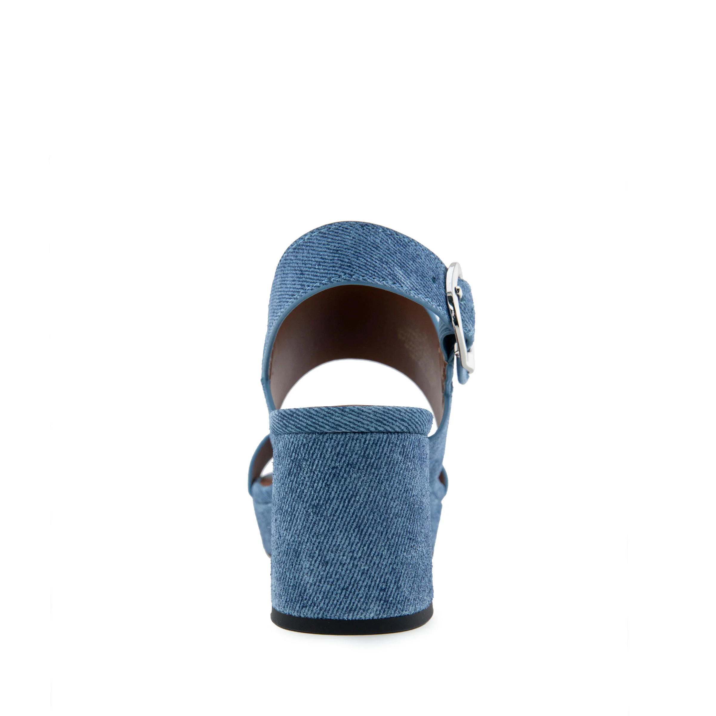 Camera Sandal Platform | Blue Denim Suede - Image 4