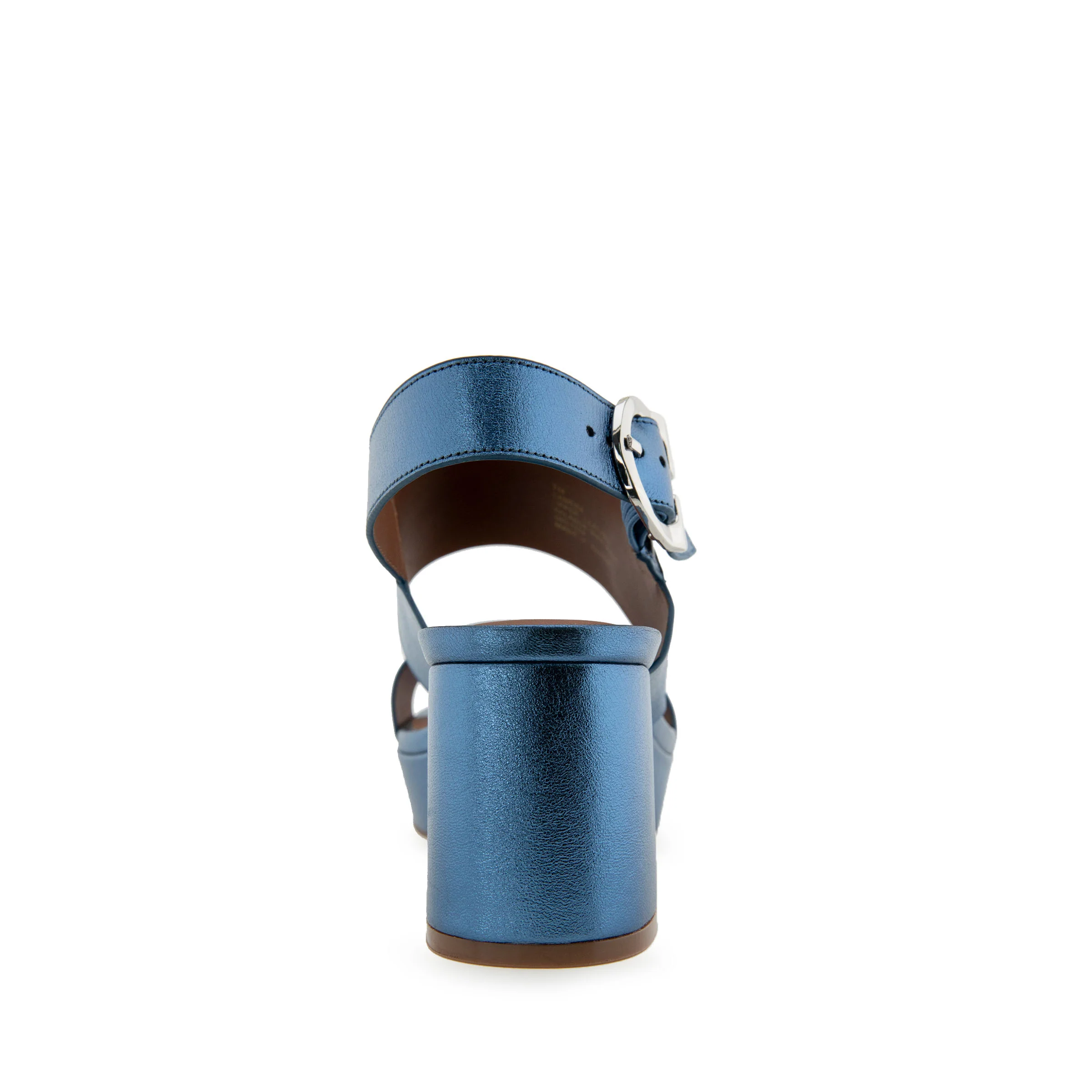 Camera Sandal Platform | Blue Metallic Leather - Image 4