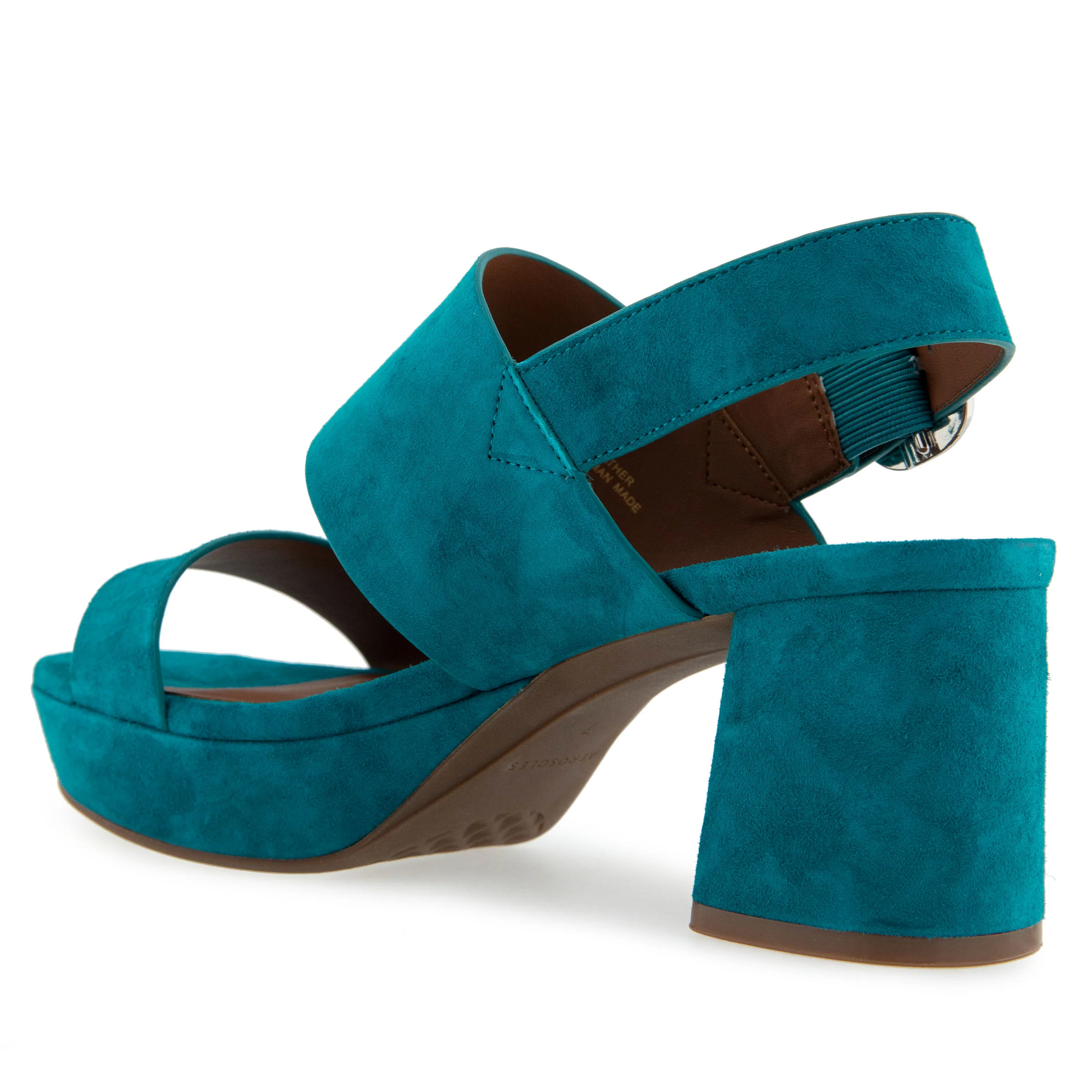 Camera Sandal Platform | Teal Suede - Image 2