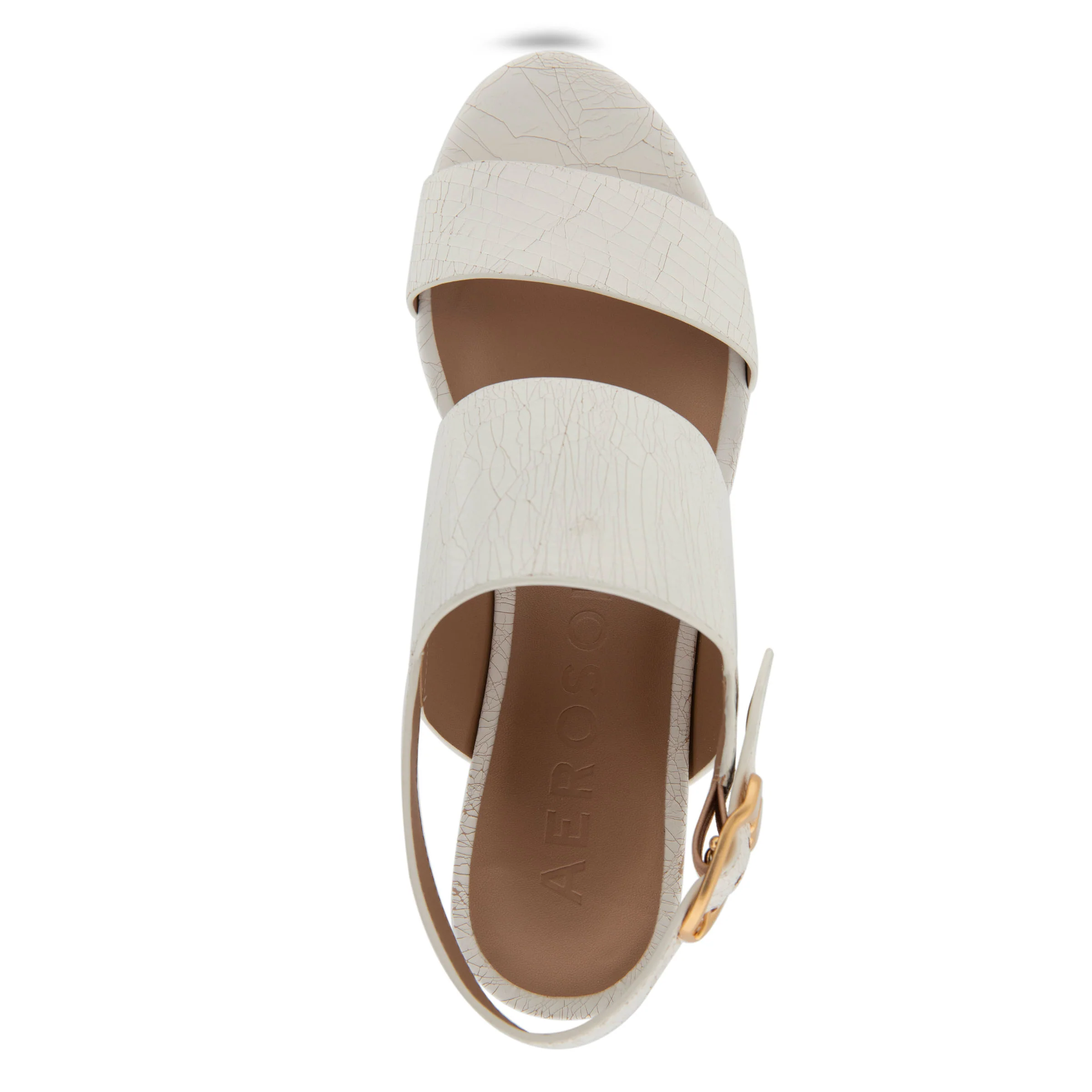 Camera Sandal Platform | White Crackled Leather - Image 3