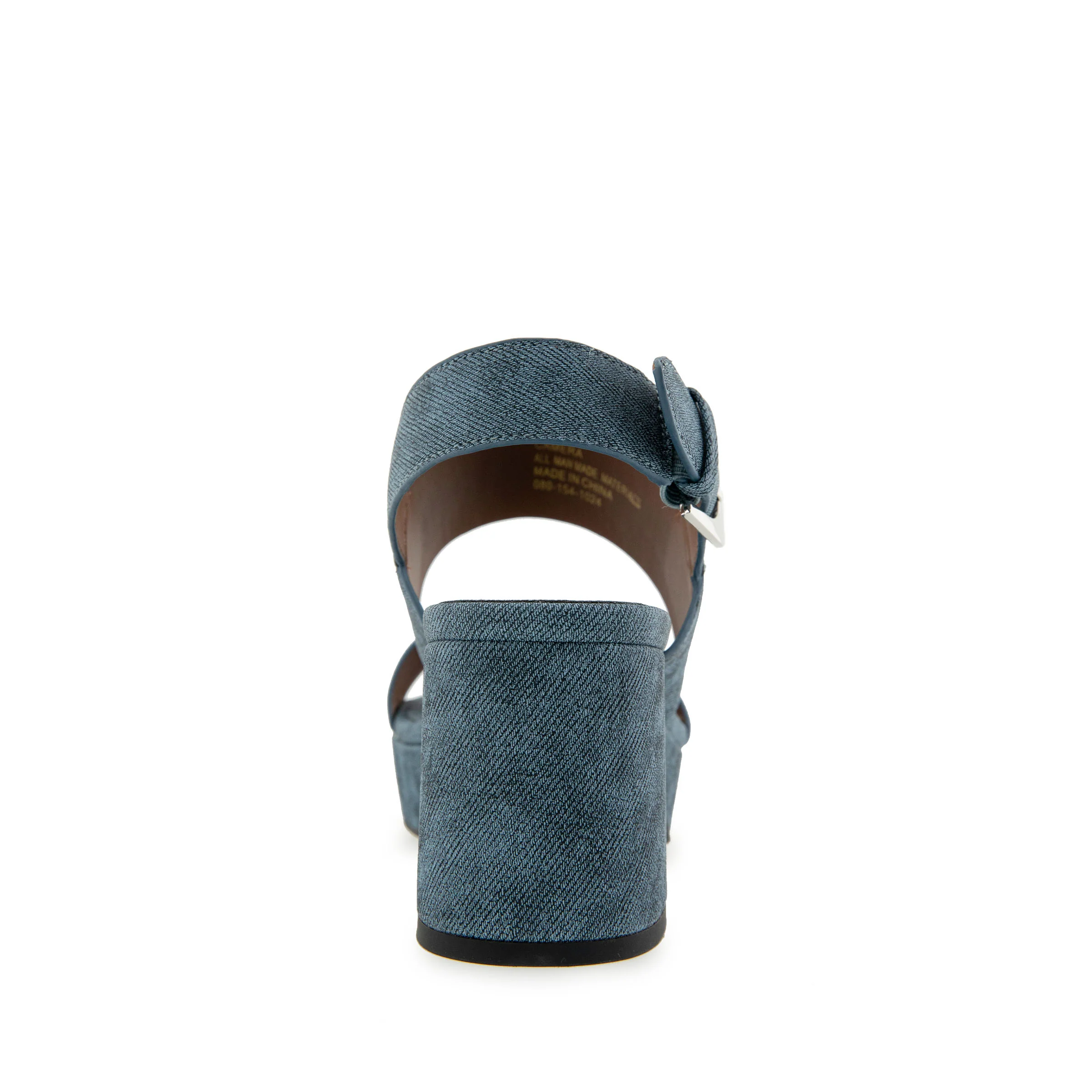 Camilia Sandal Platform | Blue Jean Denim Textured Faux Leather - Image 4