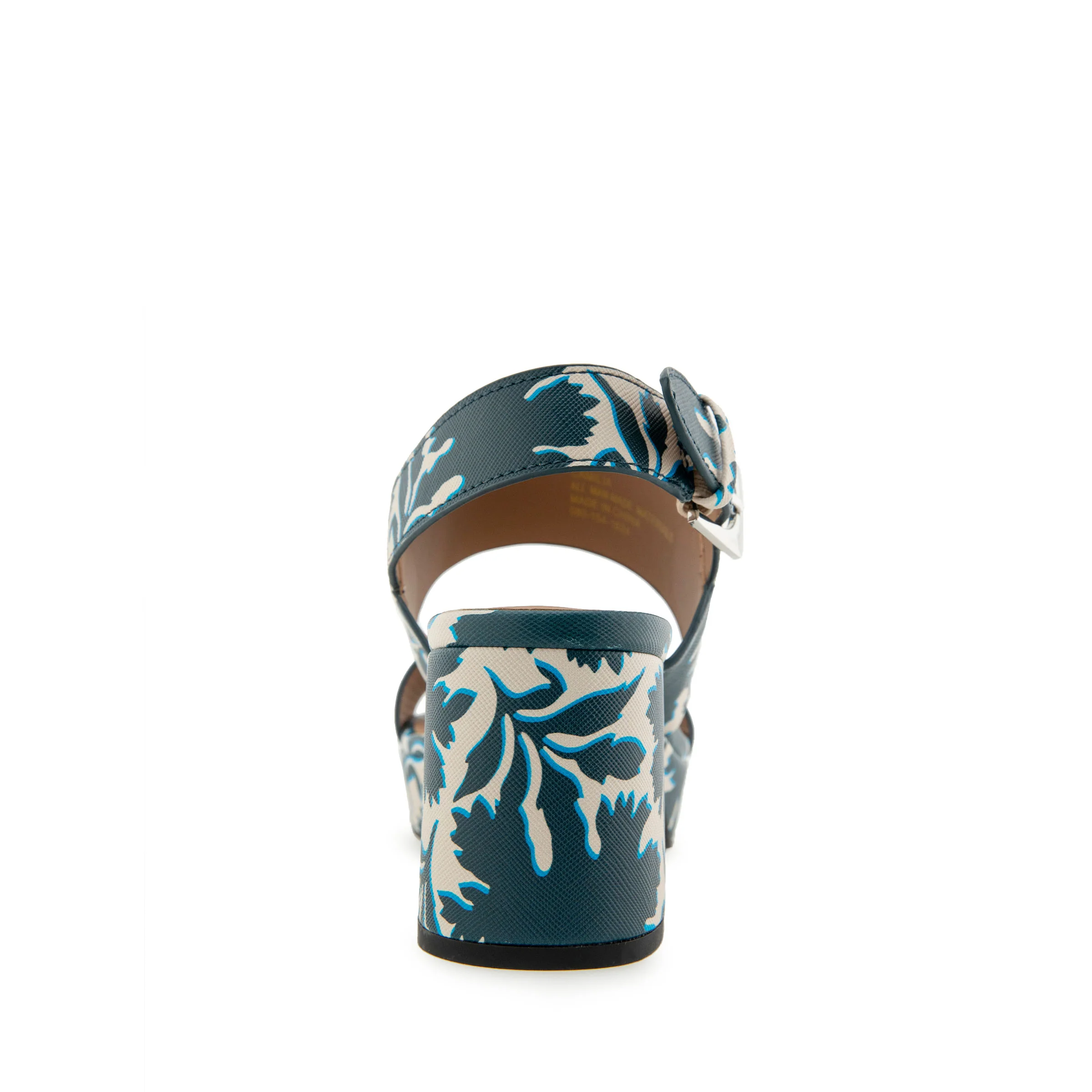 Camilia Sandal Platform | Navy/Eggnog Printed Floral Faux Leather - Image 4