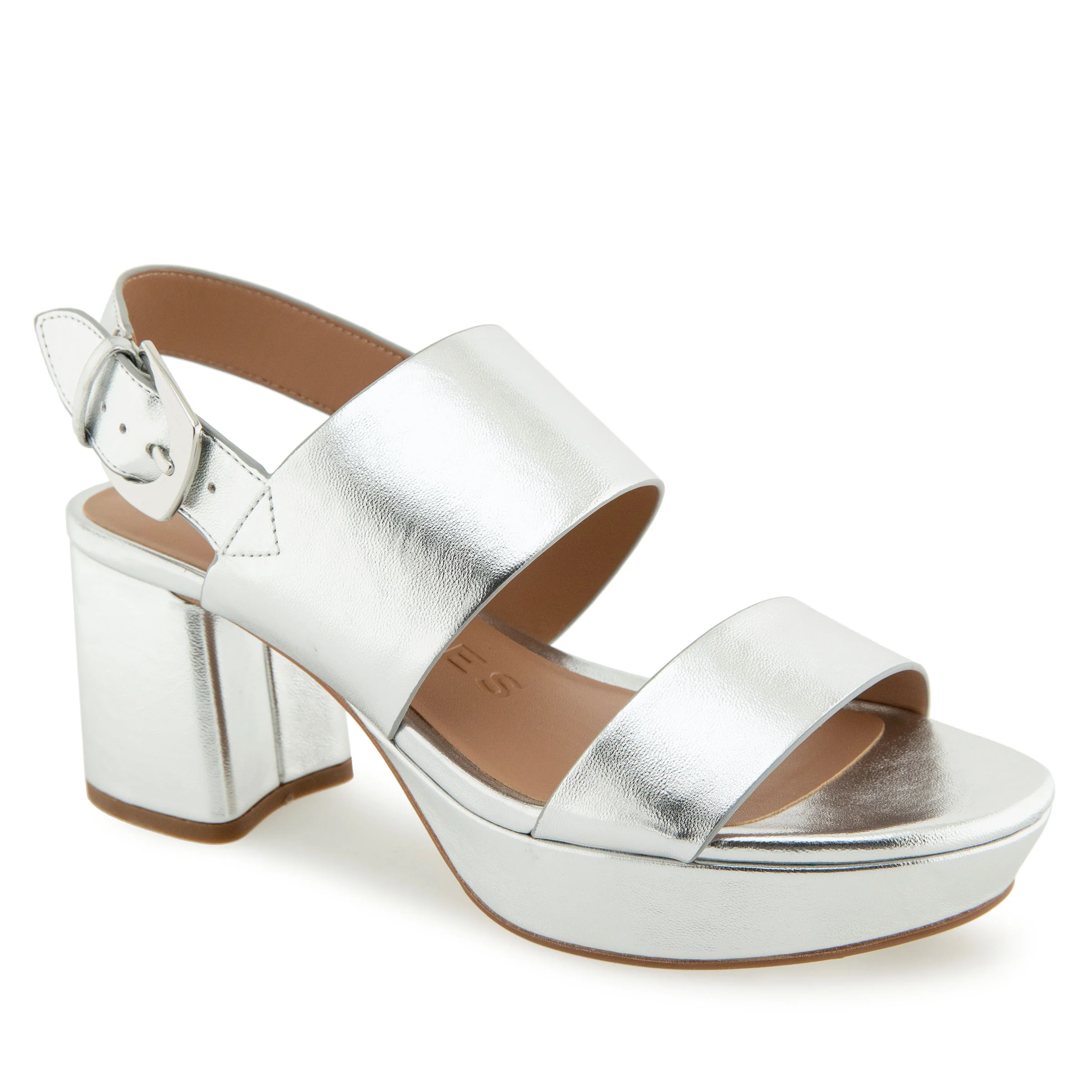 Camilia Sandal Platform | Silver Metallic Faux Leather