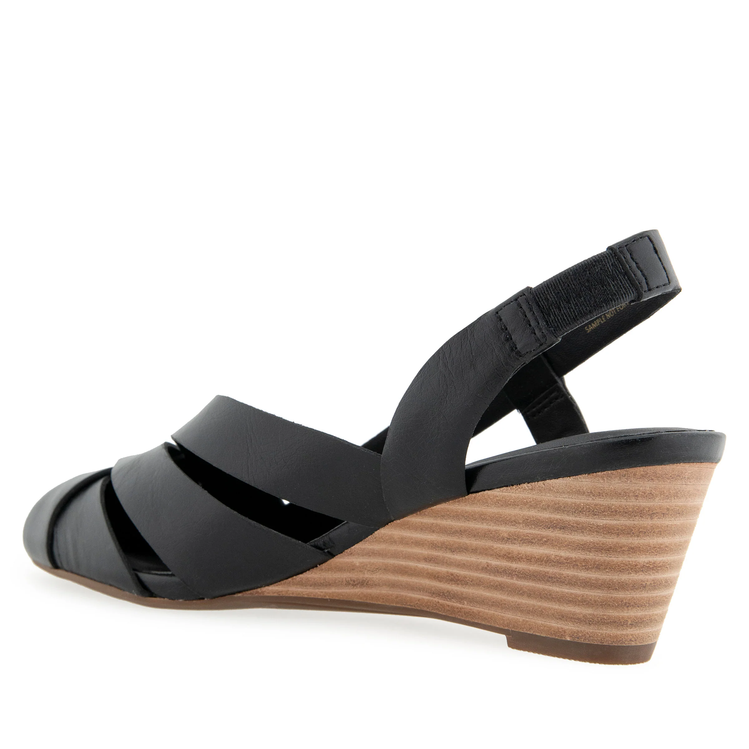 Carmel Dress Wedge | Black Burnished Leather - Image 2