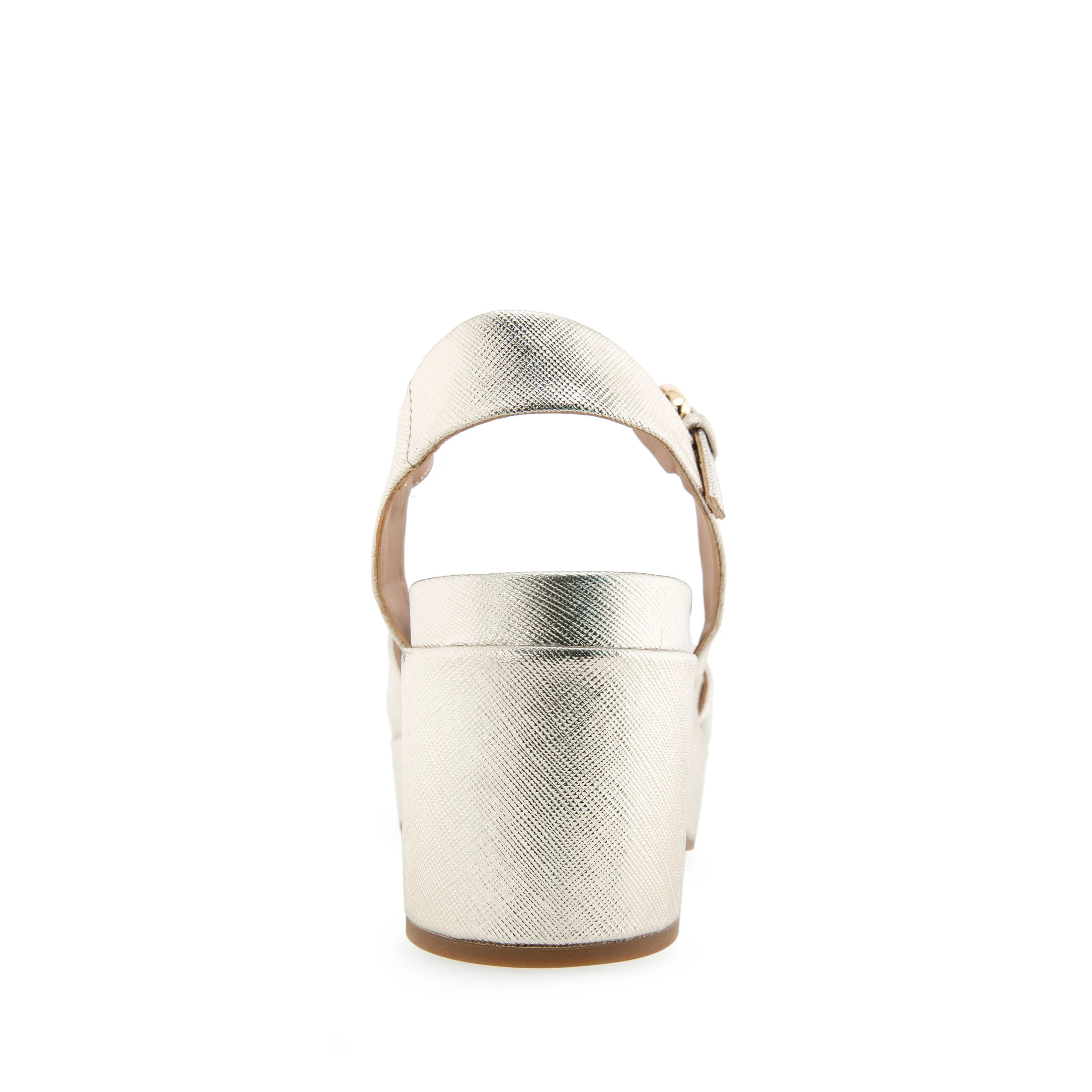 Chabella Sandal Dress Platform | Gold Metallic Textured Faux Leather - Image 4