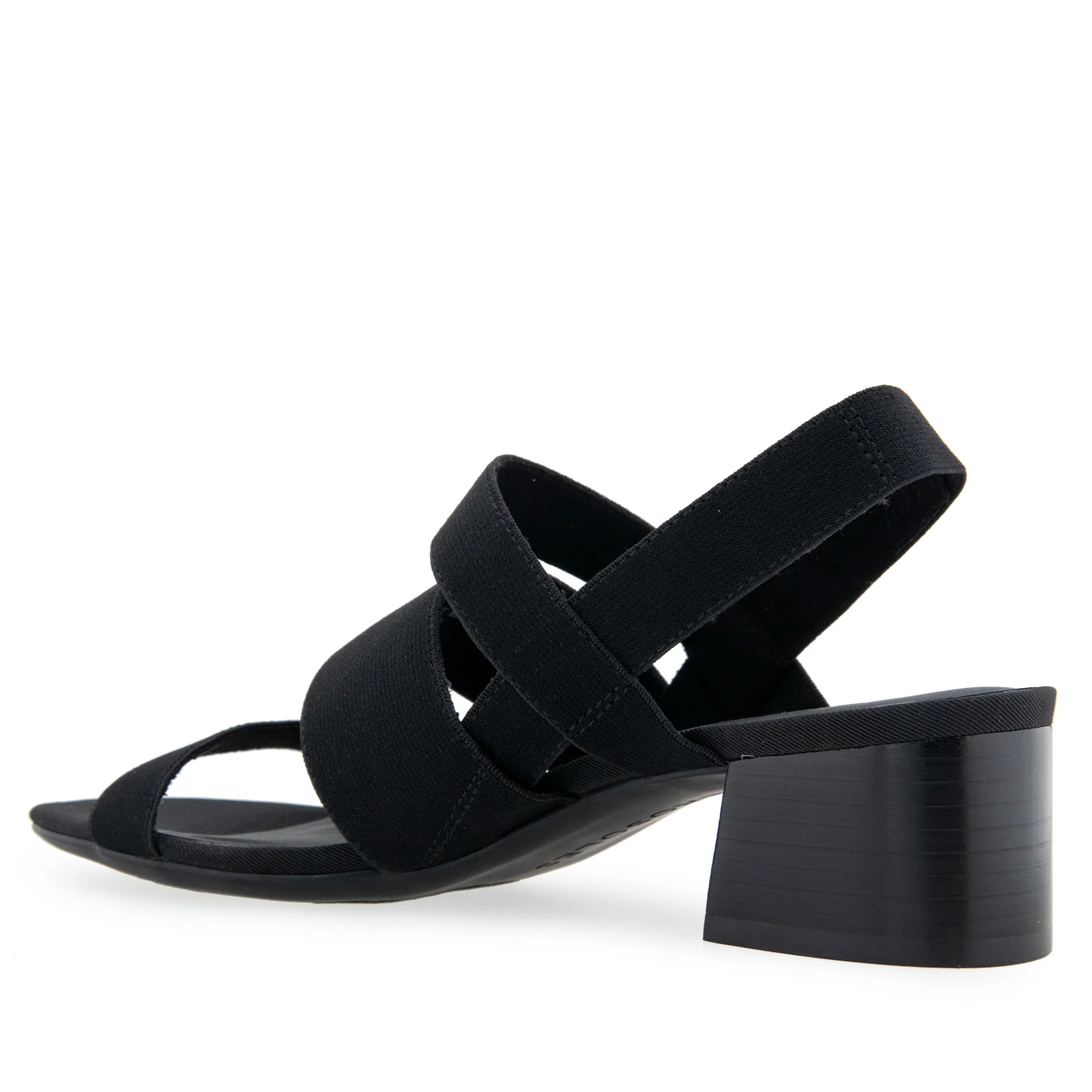 Chara Sandal Dress Block Heel | Black Elastic - Image 2