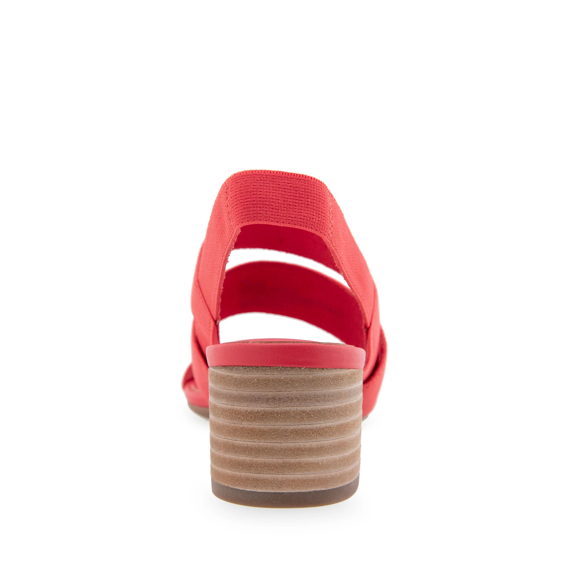Chara Sandal Dress Block Heel | Coral Elastic Fabric - Image 4