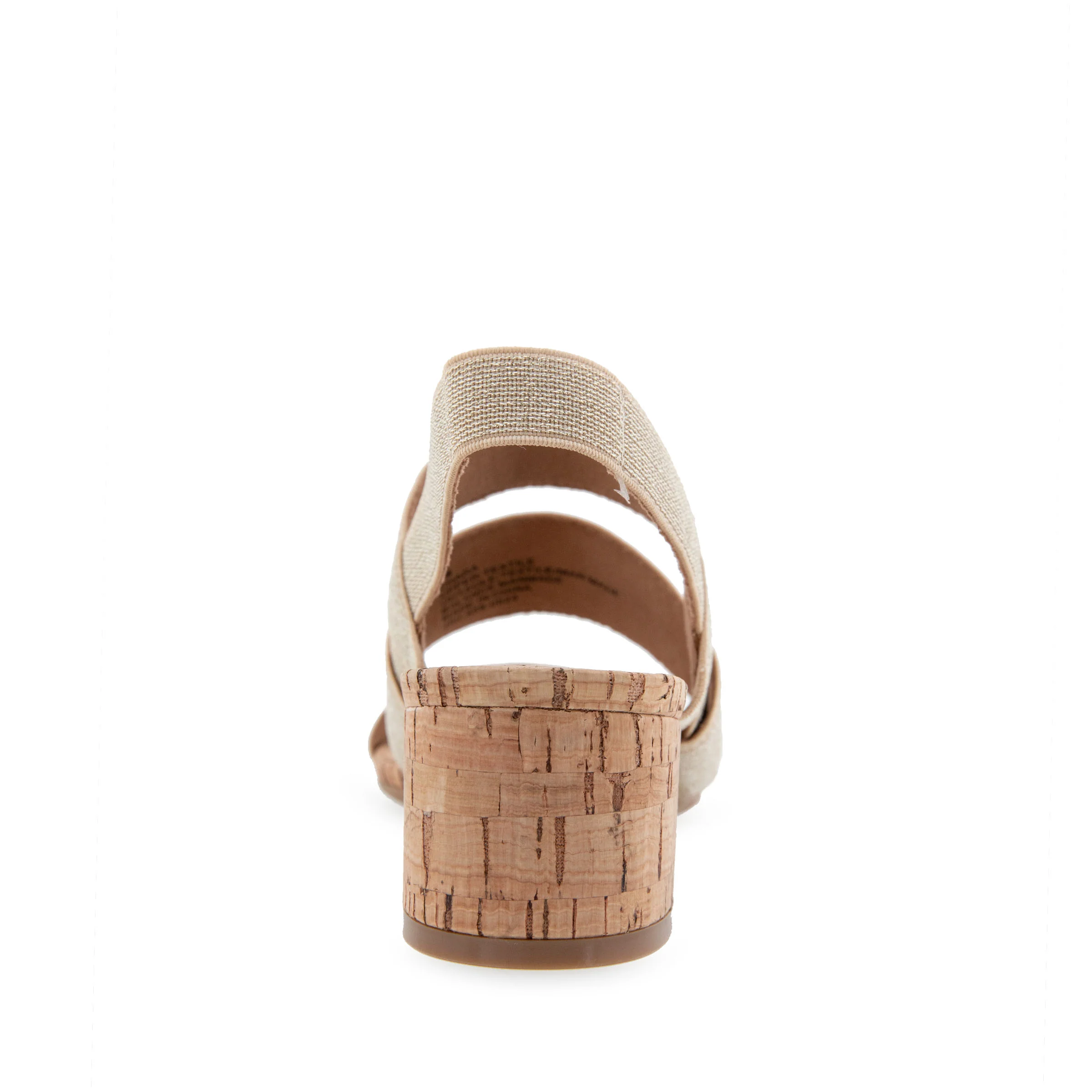 Chara Sandal Dress Block Heel | Gold Metallic Elastic Fabric - Image 4