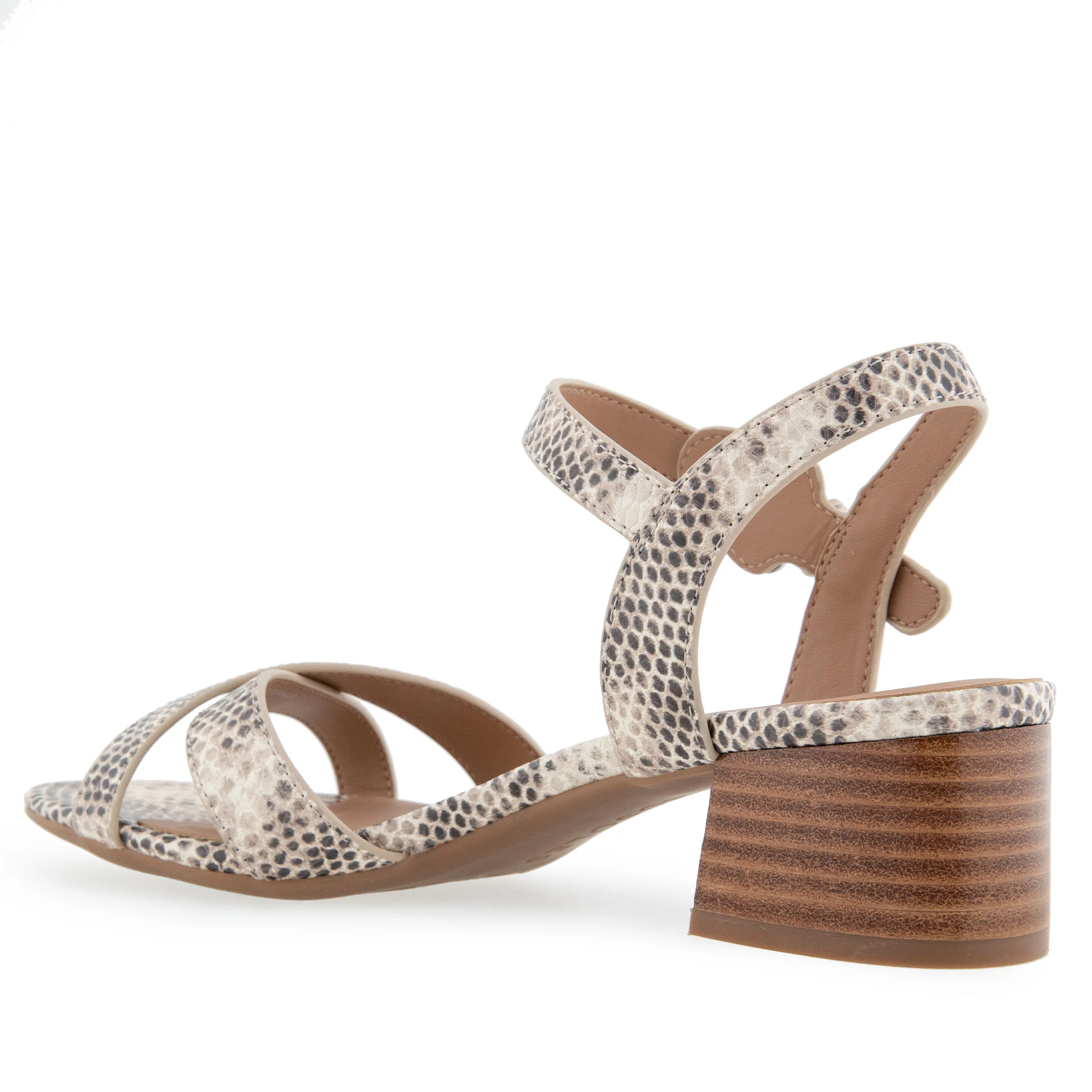 Cinzia Sandal Block Heel | Roccia Printed Snake Faux Leather - Image 2