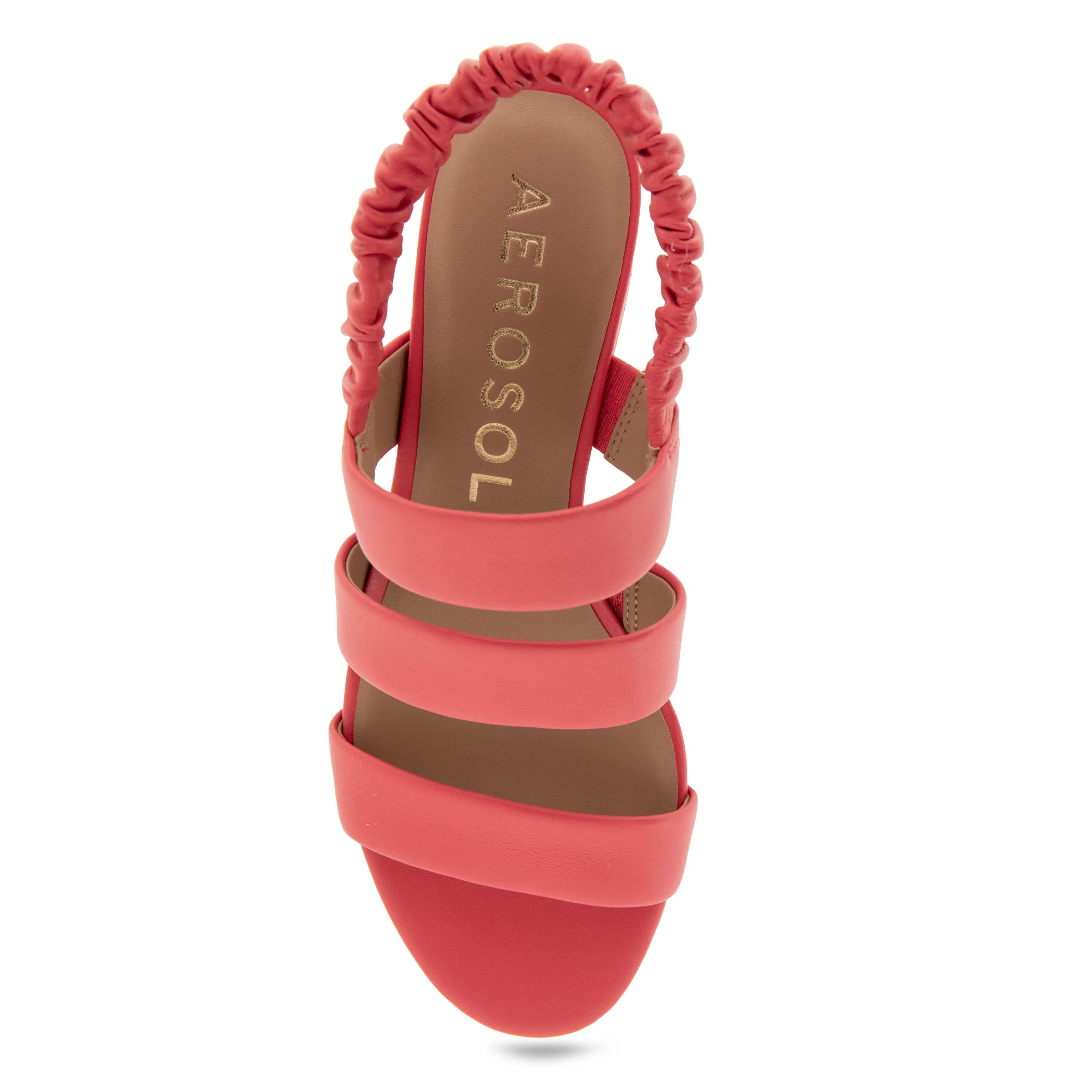 Clarissa Sandal Dress Block Heel | Coral Leather - Image 3