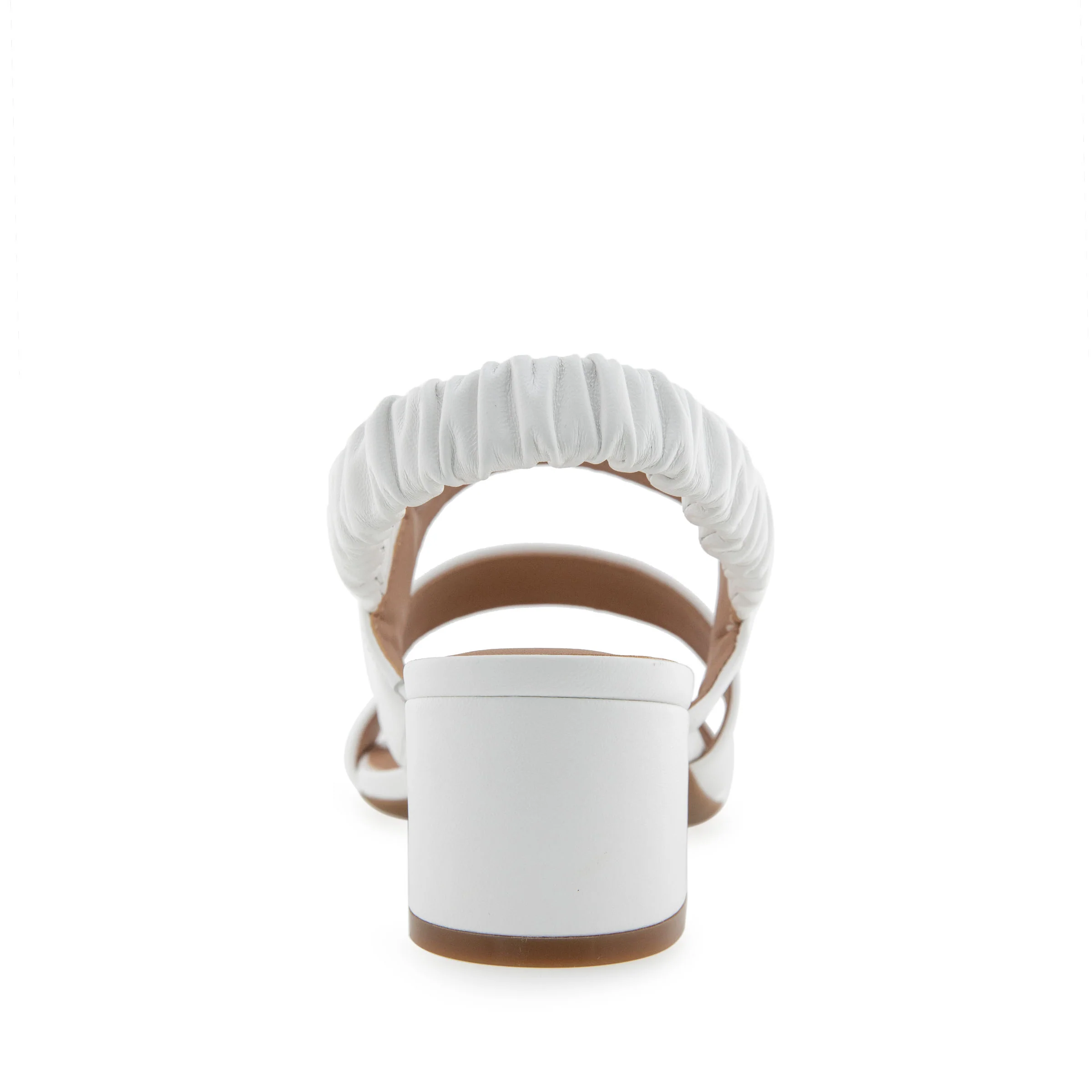 Clarissa Sandal Dress Block Heel | White Leather - Image 4