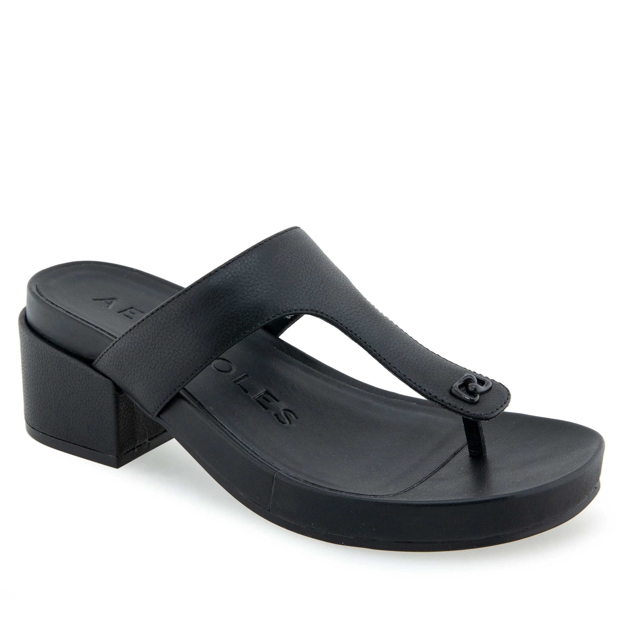 Clio Sandal Dress Block Heel | Black Leather