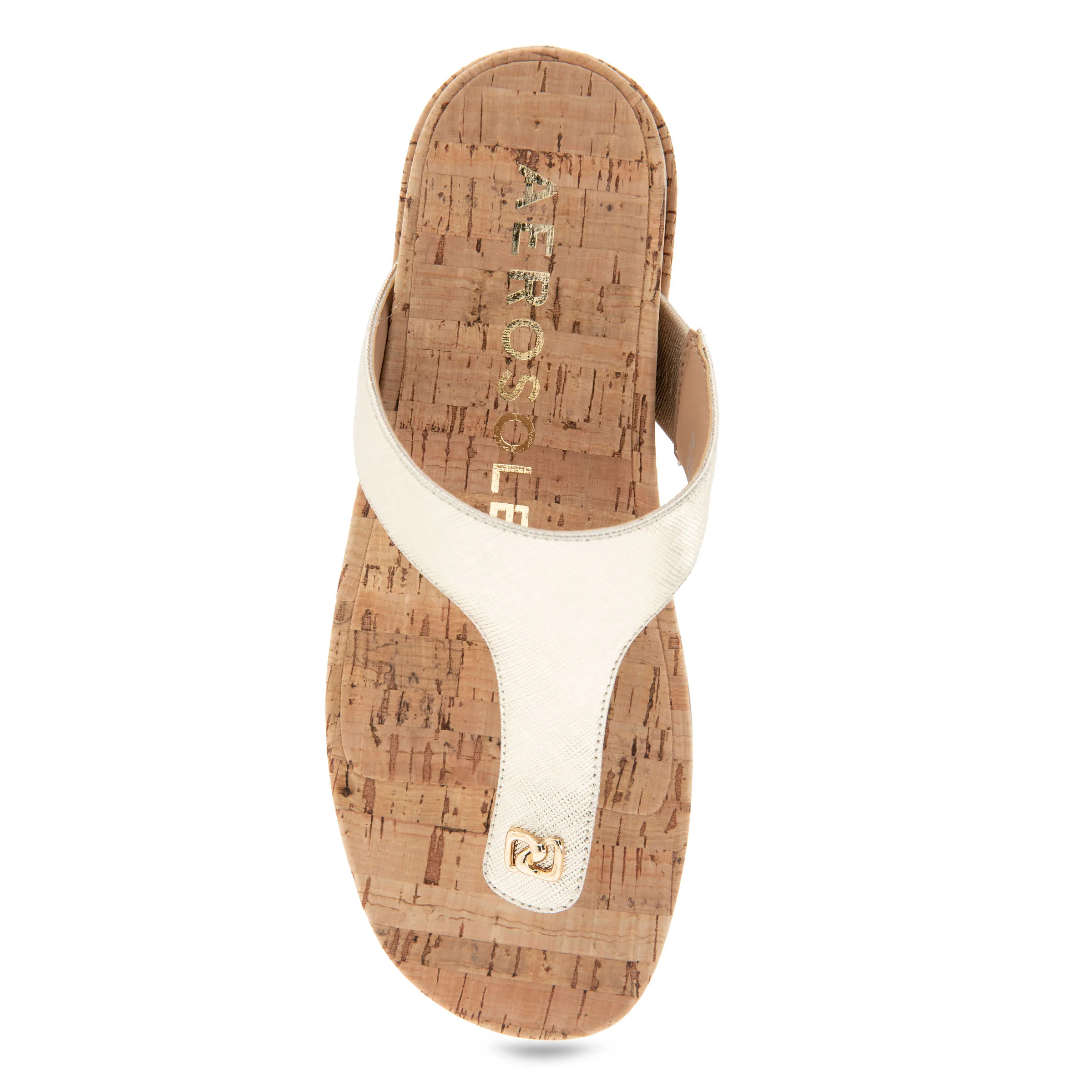 Clio Sandal Dress Block Heel | Gold Metallic Textured Faux Leather/Cork - Image 3
