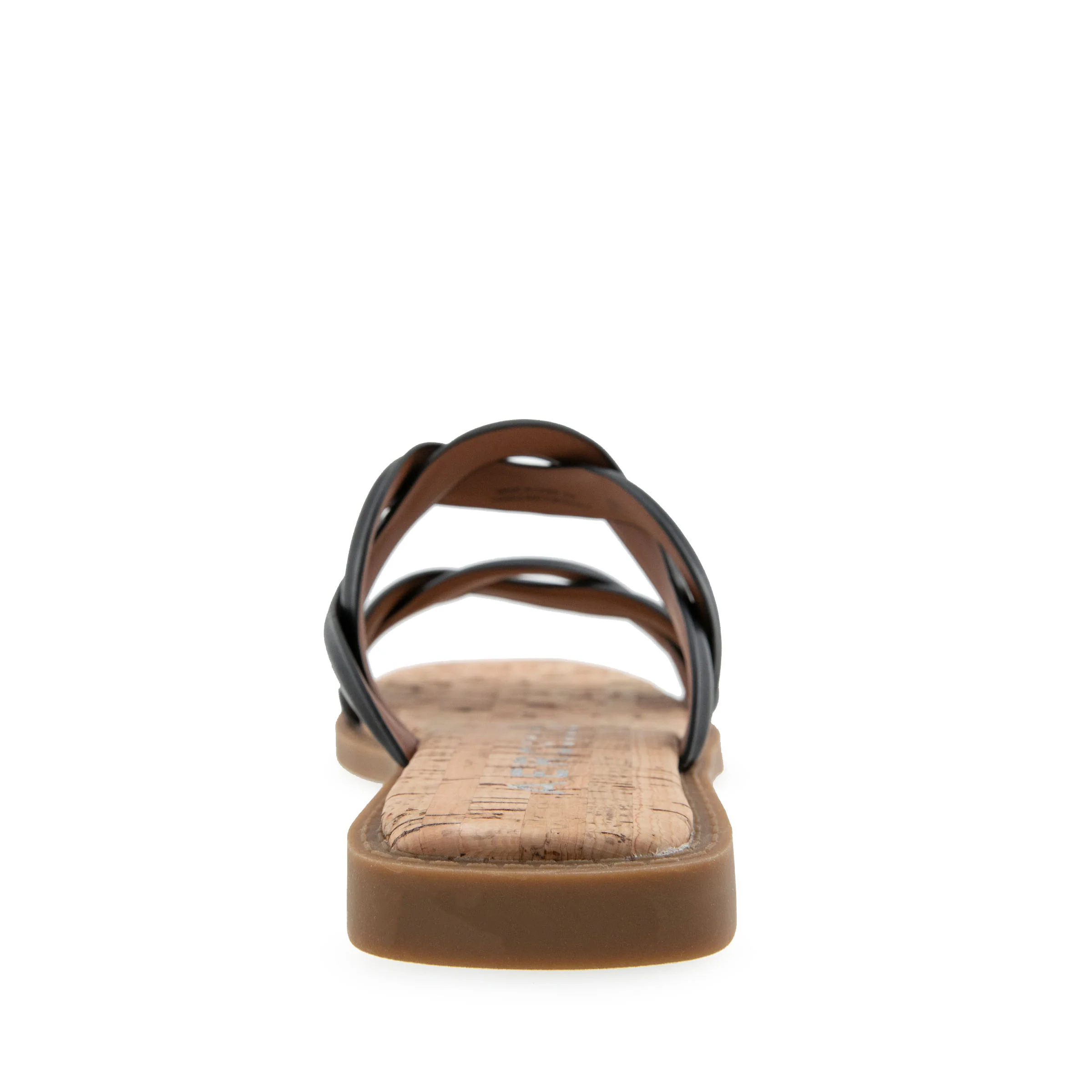 Colette Sandal Flat | Black Faux Leather - Image 4