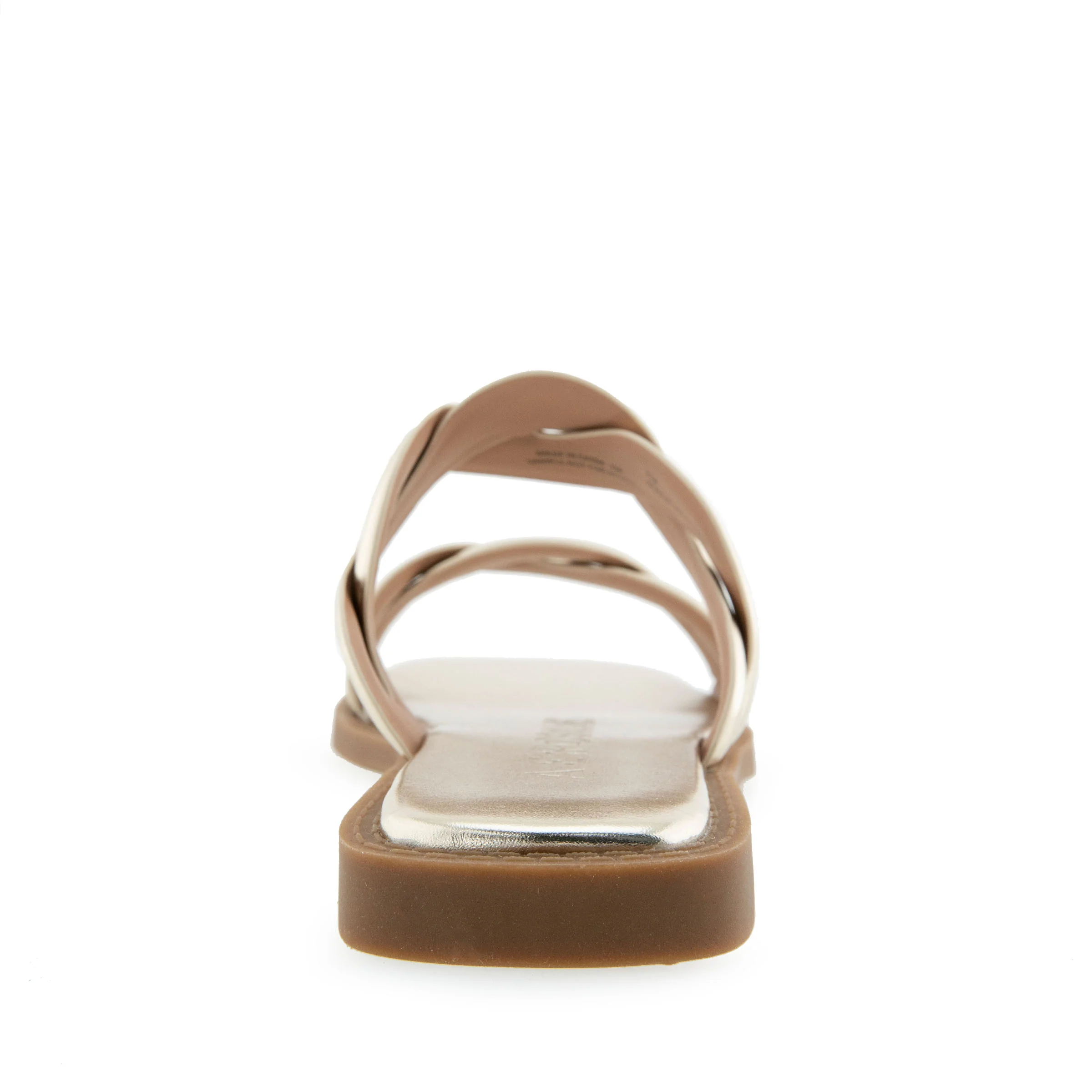 Colette Sandal Flat | Gold Metallic Faux Leather - Image 4
