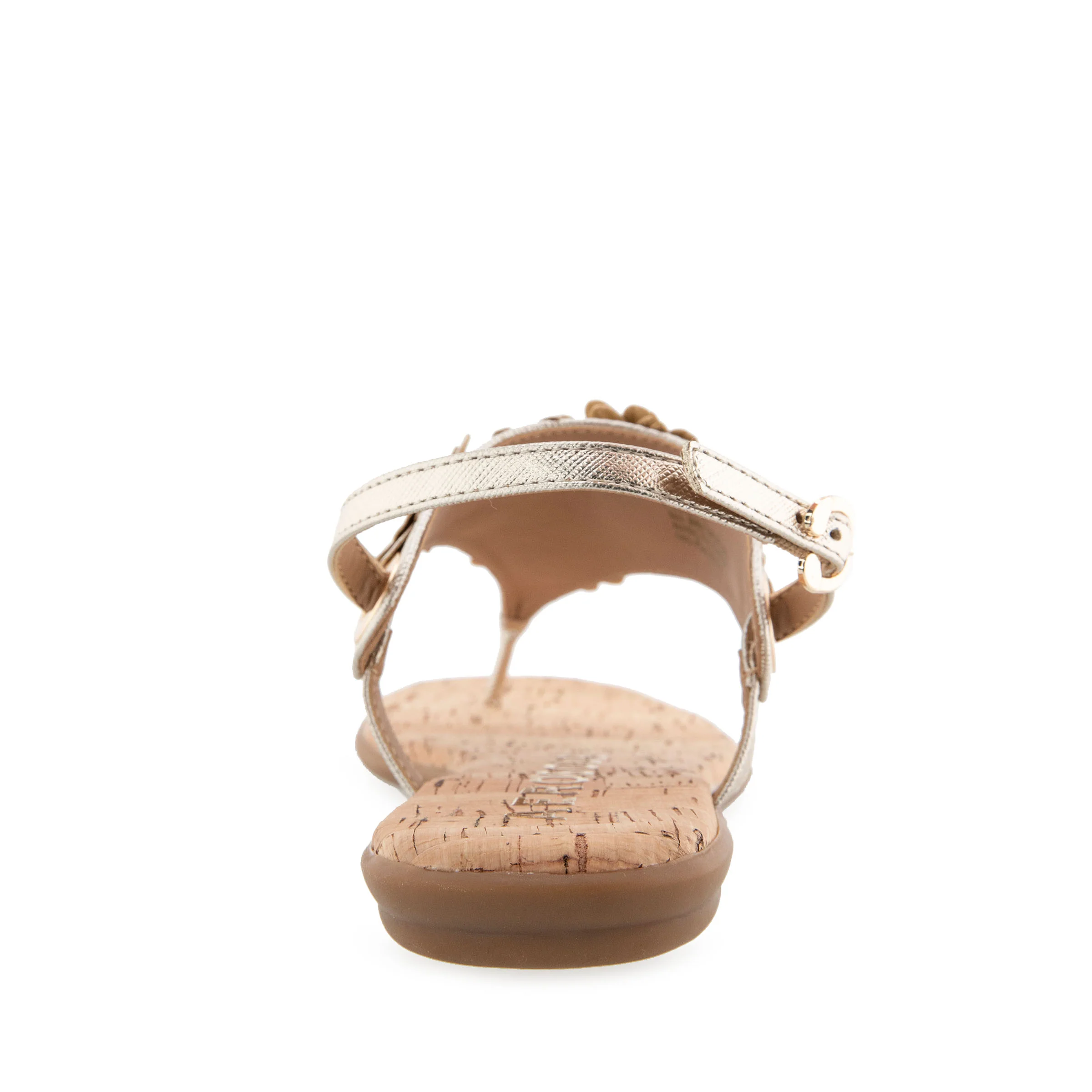 Connie Sandal Flat | Gold Metallic Textured Faux Leather - Image 4