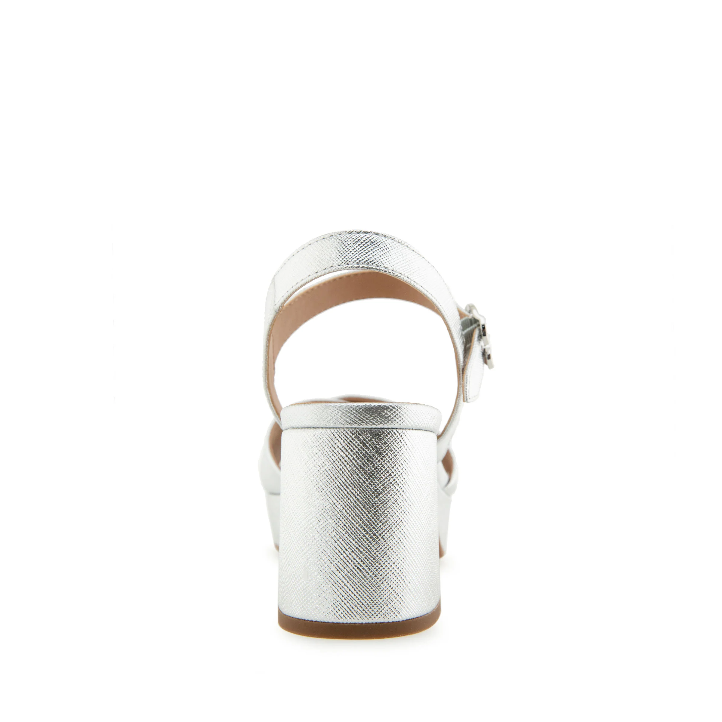 Cosmos Sandal Platform | Silver Metallic Textured Faux Leather - Image 4