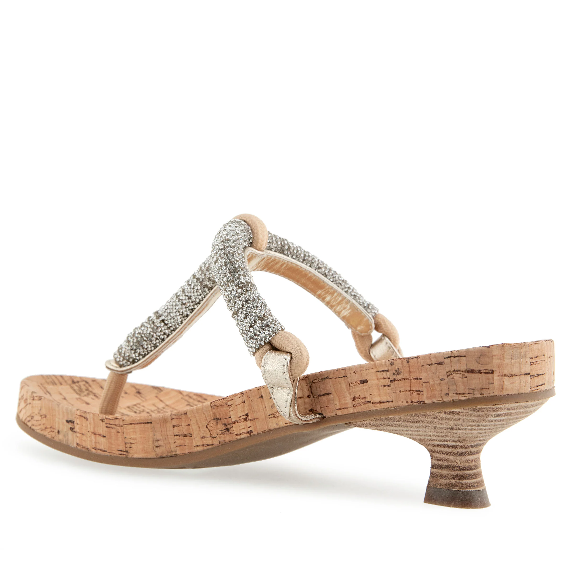 Crystal Sandal Dress Kitten Heel | Crystal/Champagne - Image 2
