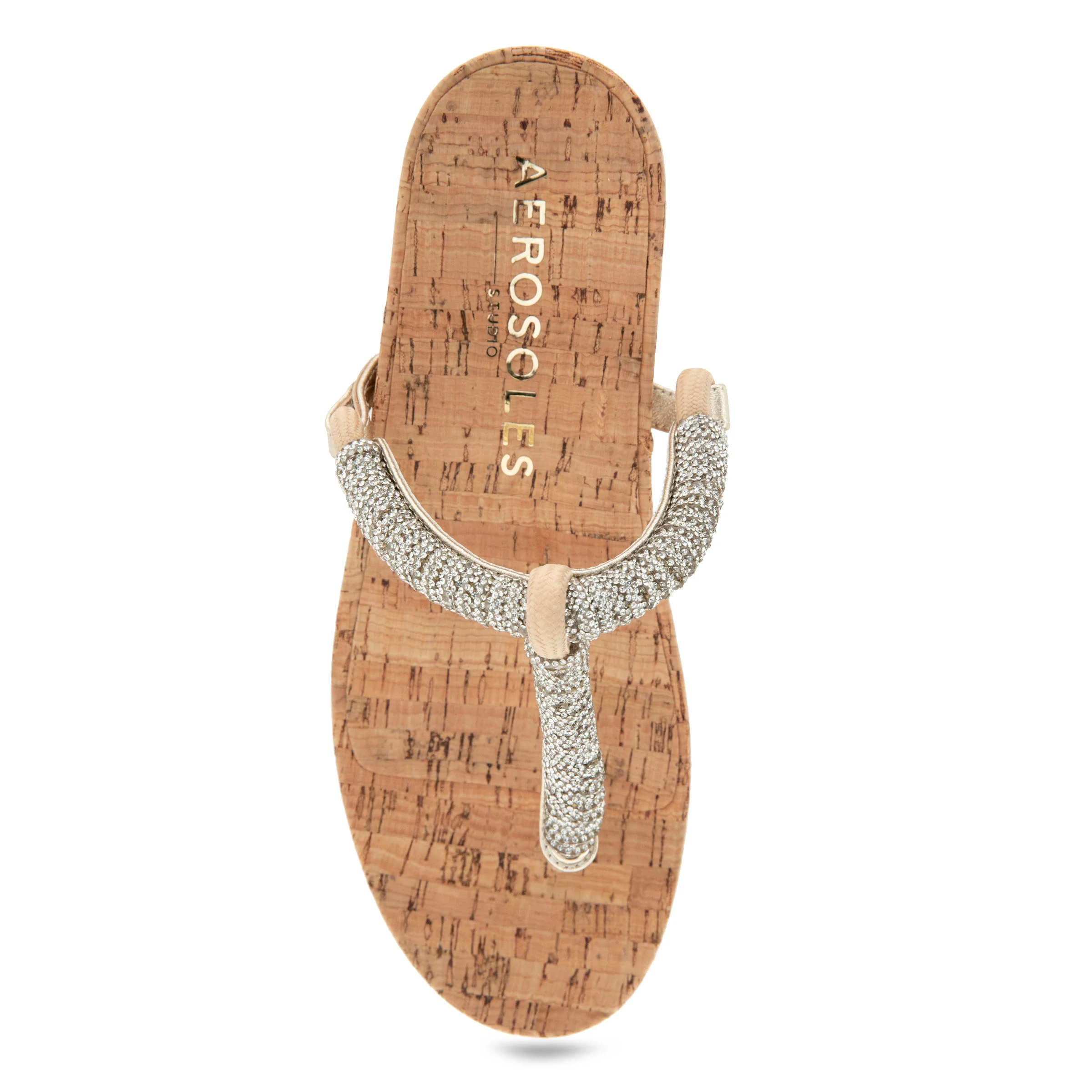 Crystal Sandal Dress Kitten Heel | Crystal/Champagne - Image 3