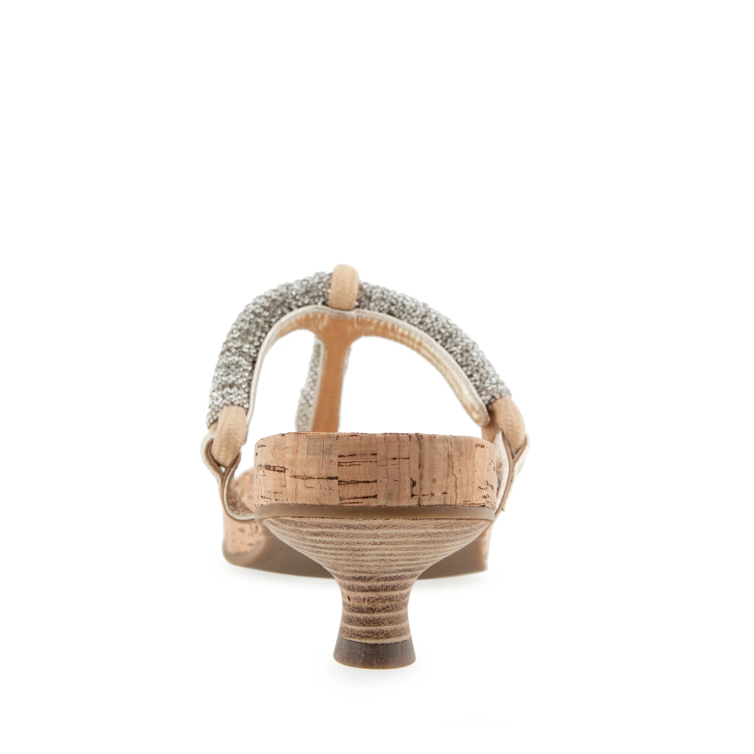 Crystal Sandal Dress Kitten Heel | Crystal/Champagne - Image 4