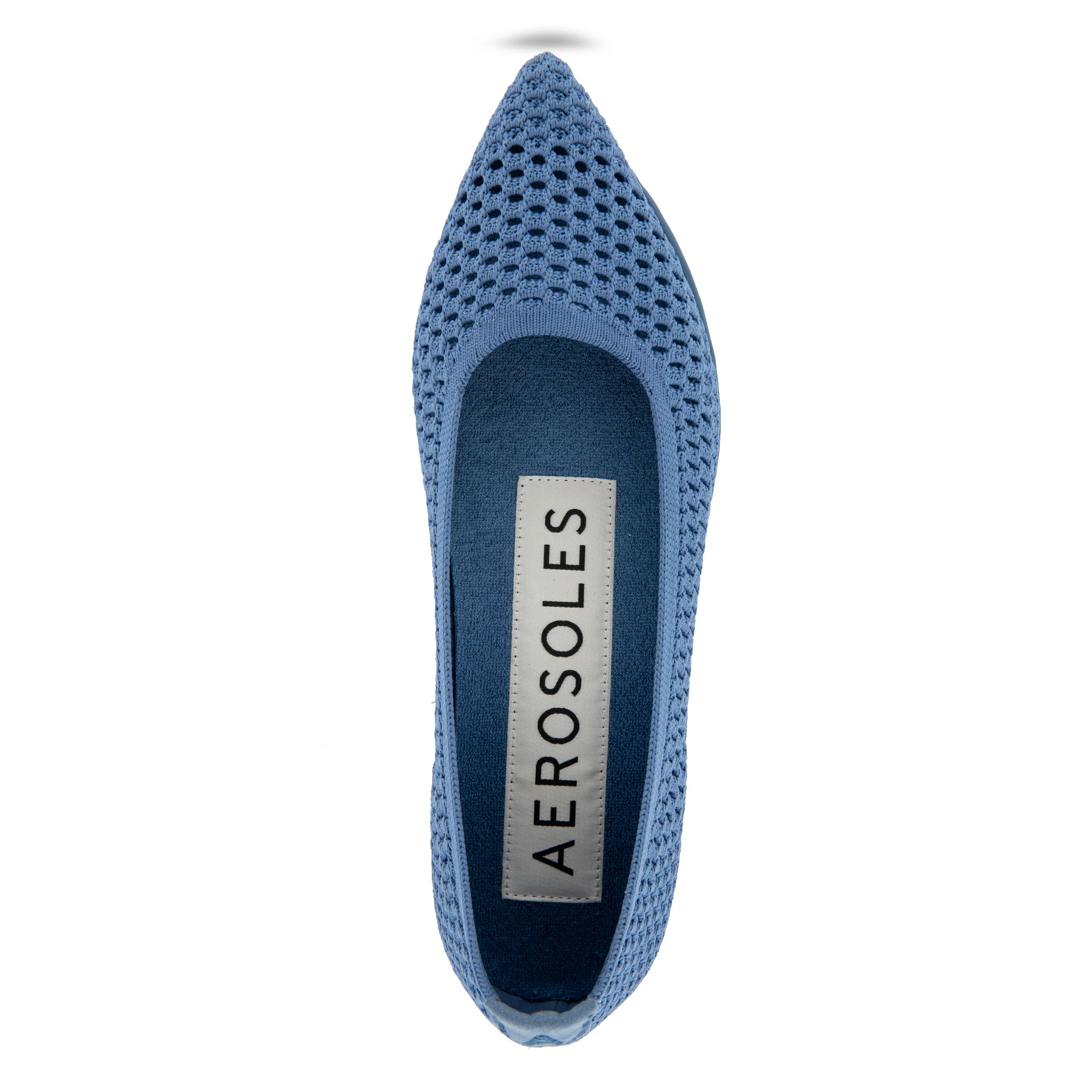 Danielle Dress Flat | Blue Jean Textured Knit Fabric - Image 3