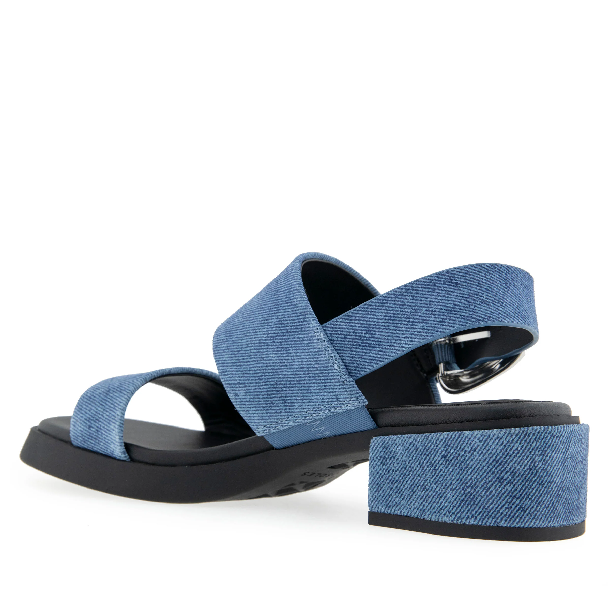Dantay Sandal Block Heel | Blue Jean Denim Suede - Image 2
