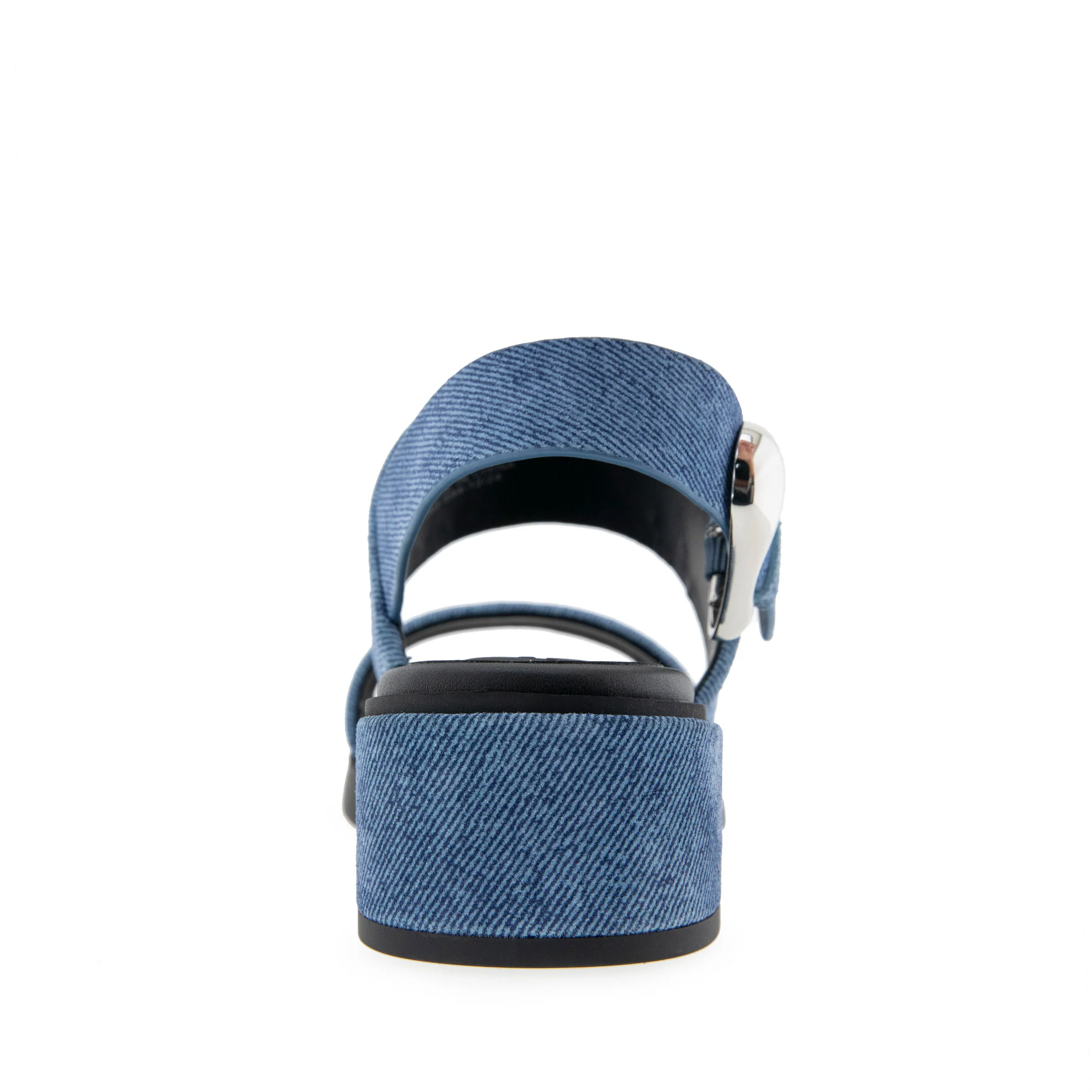 Dantay Sandal Block Heel | Blue Jean Denim Suede - Image 4