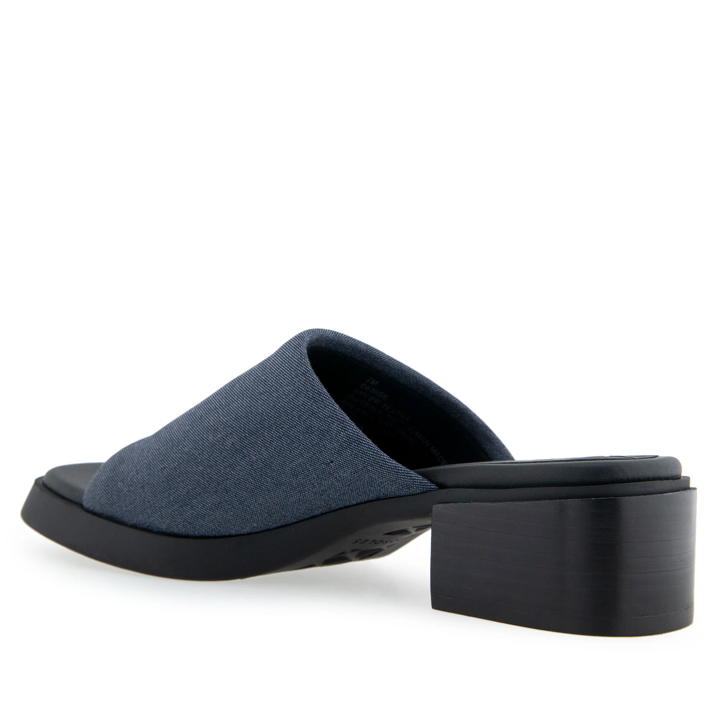 Denise Sandal Block Heel | Dark Blue Stretch Fabric - Image 2
