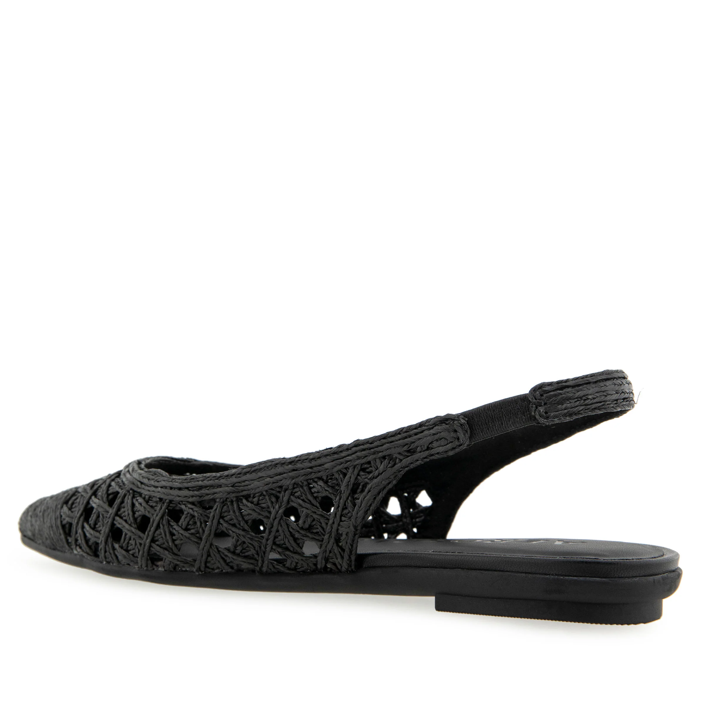 Diego Dress Flat | Black Embroidered Raffia - Image 2