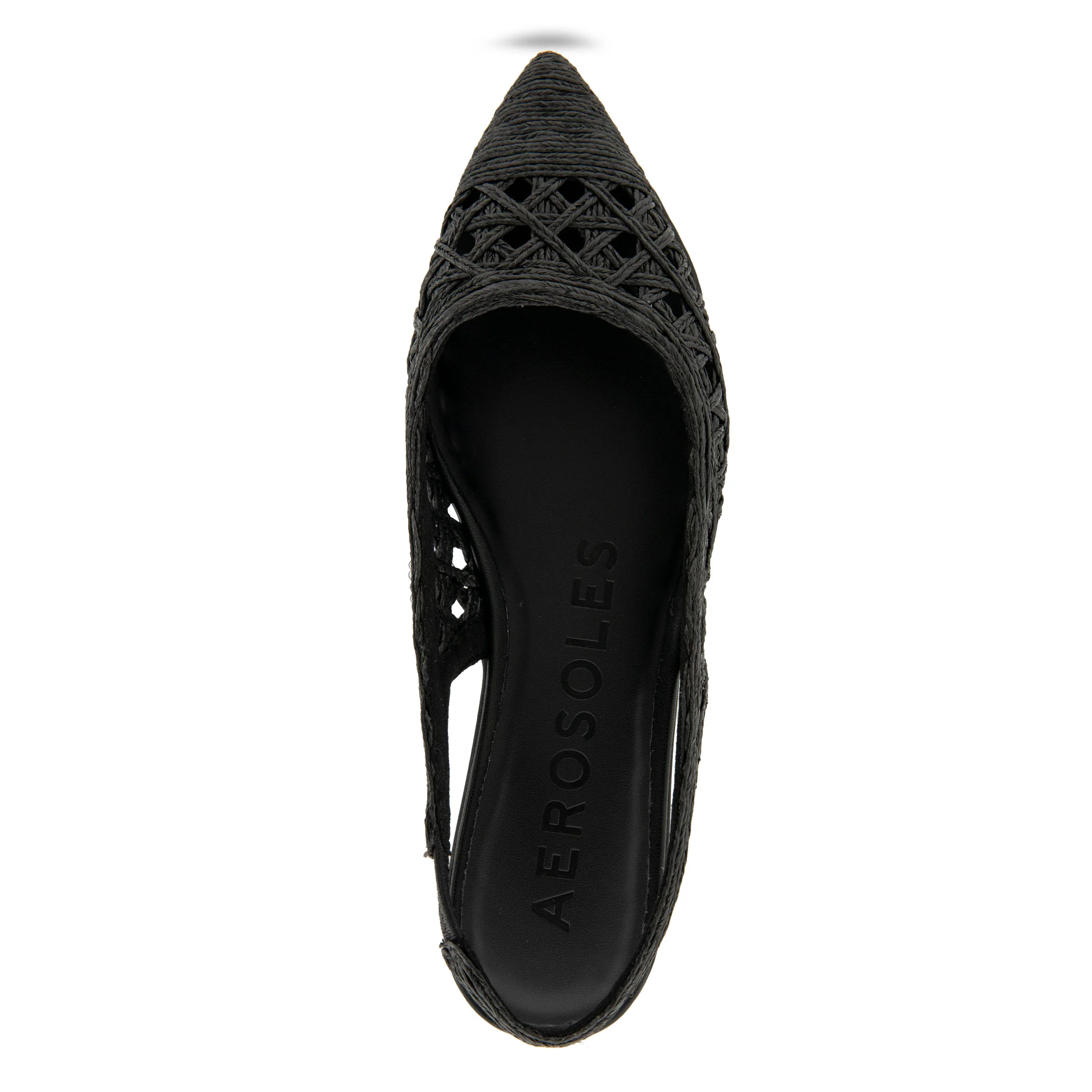 Diego Dress Flat | Black Embroidered Raffia - Image 3
