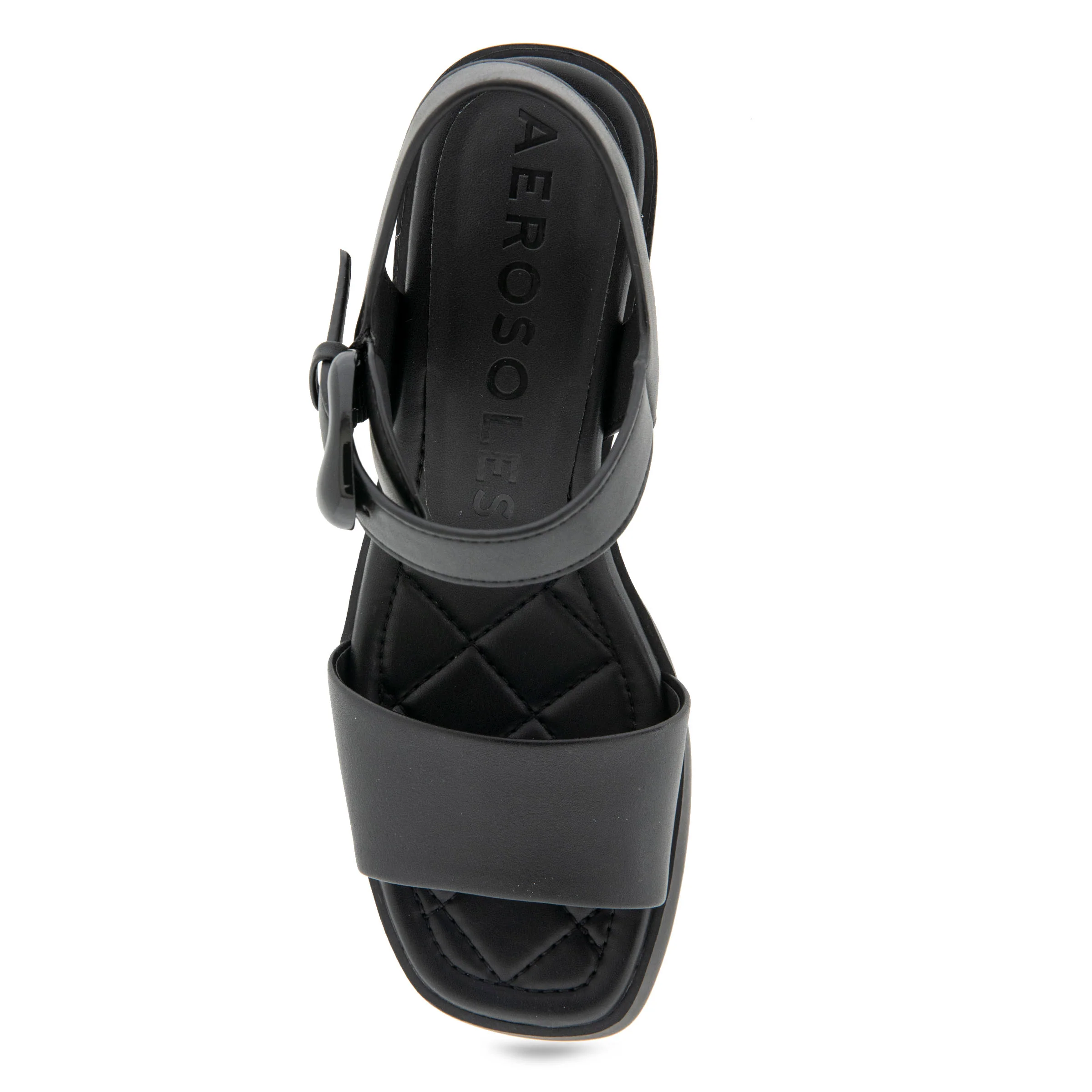 Dorian Sandal Block Heel | Black Faux Leather - Image 3